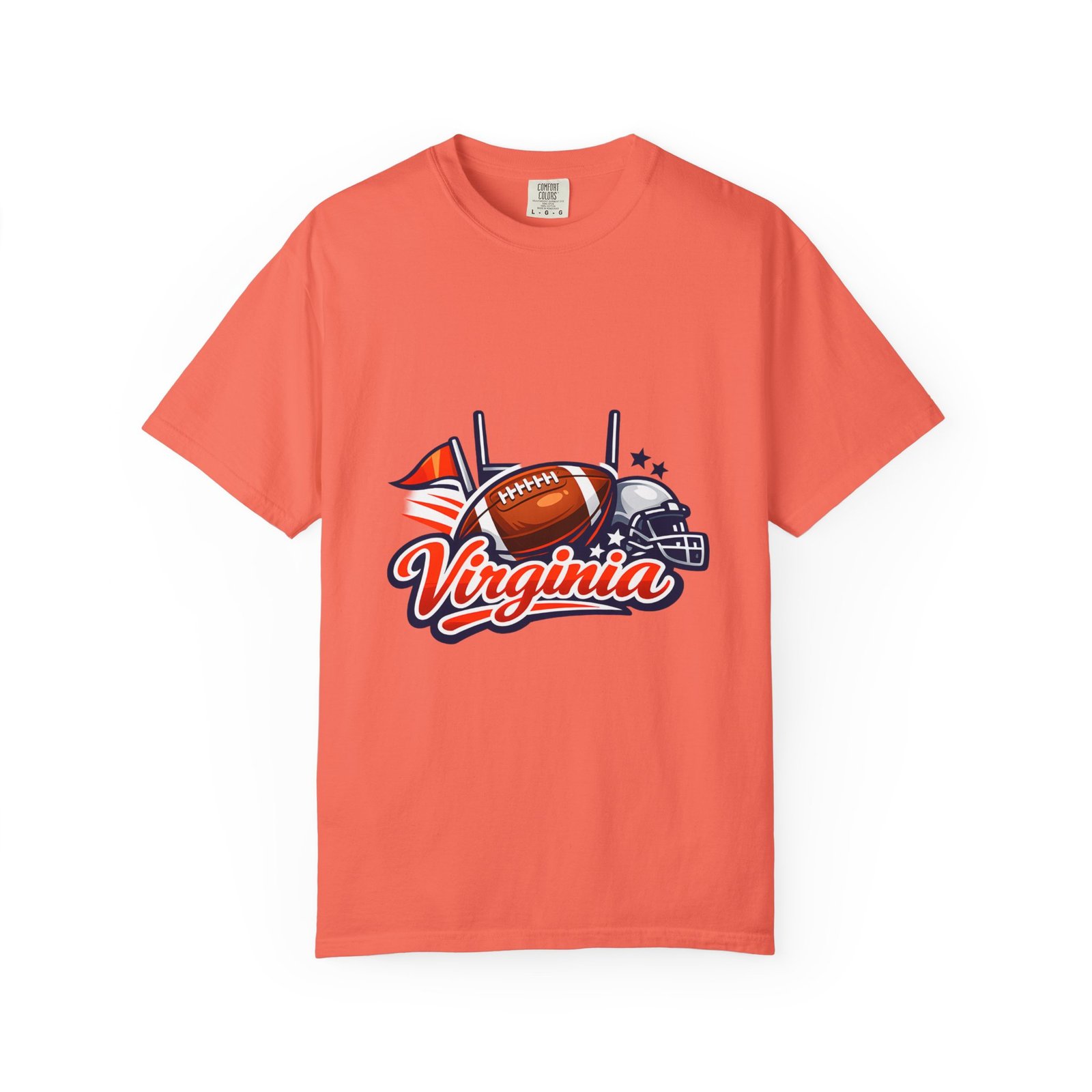 Virginia Football Helmet & Ball T-Shirt - Image 9