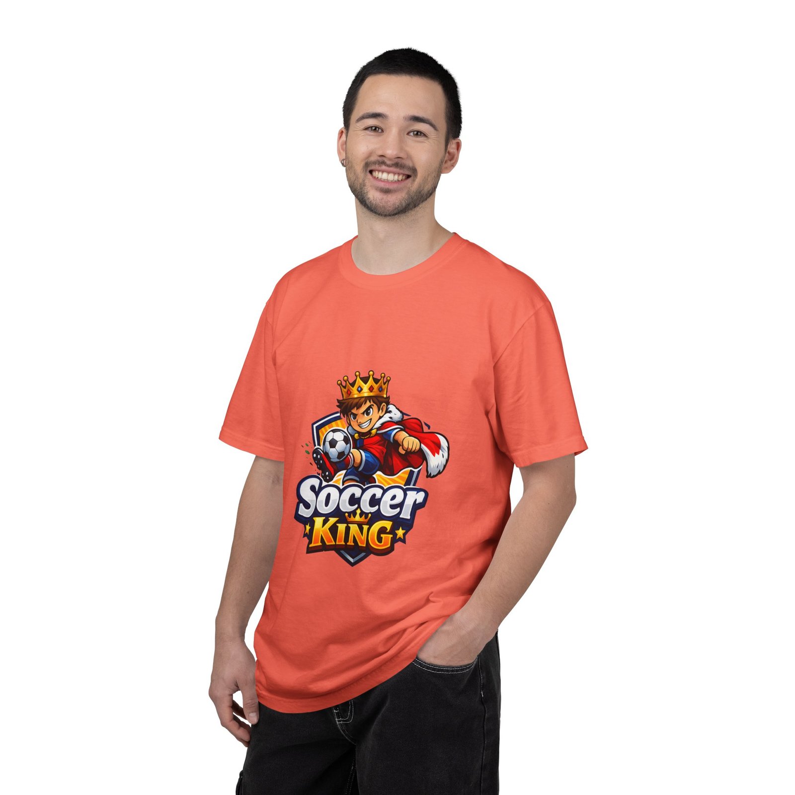 Soccer King T-Shirt — Kids & Teens Soccer Crown Graphic Tee - Image 9