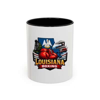 Louisiana Boxing Accent Coffee Mug — State Pride Boxing Gift (11/15 oz)