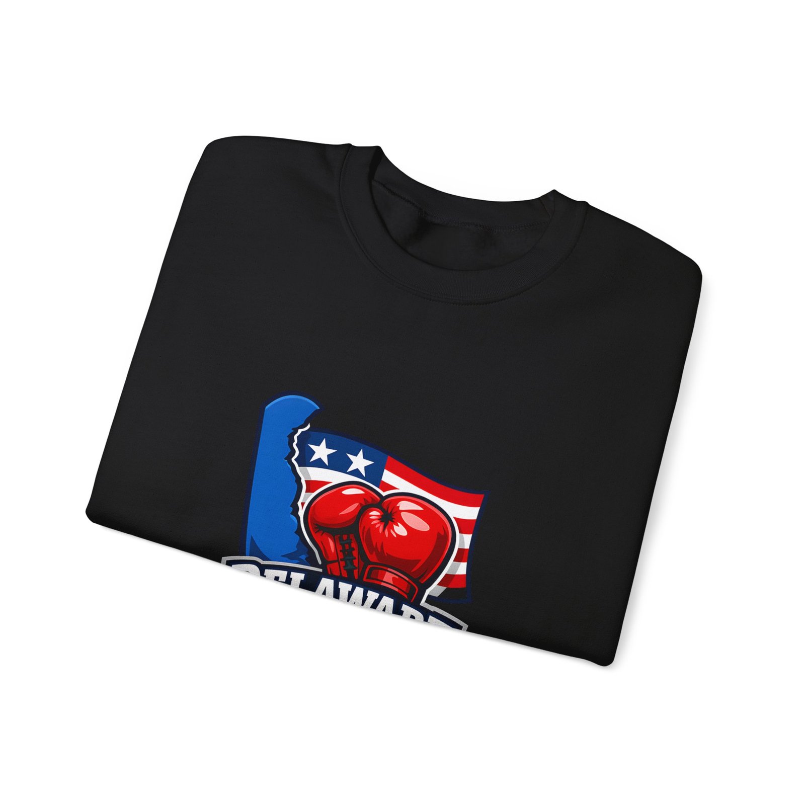 Delaware Boxing Crewneck Sweatshirt – USA Flag Boxing Gloves Graphic - Image 19