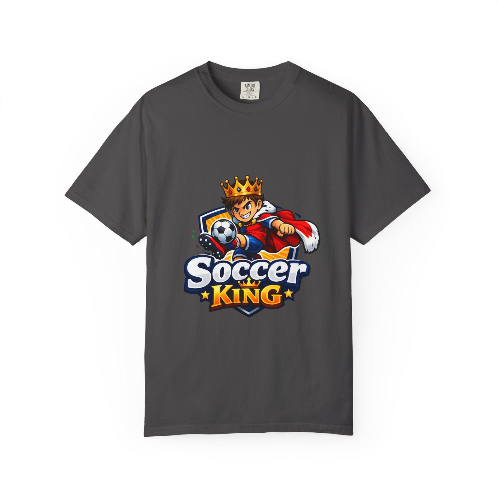 Soccer King T-Shirt — Kids & Teens Soccer Crown Graphic Tee - Image 34