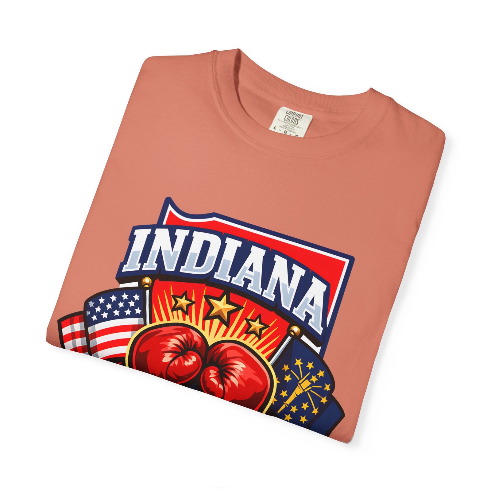 Indiana Boxing T-Shirt — State Pride Boxing Tee with Gloves & Flags - Image 7