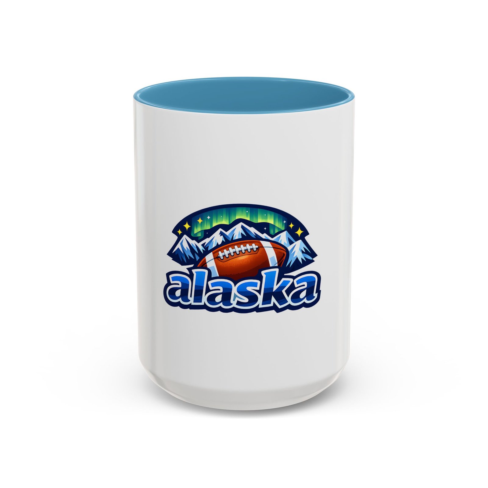 Alaska Football Coffee Mug – Northern Lights Mountain Design (11/15oz) - Image 10
