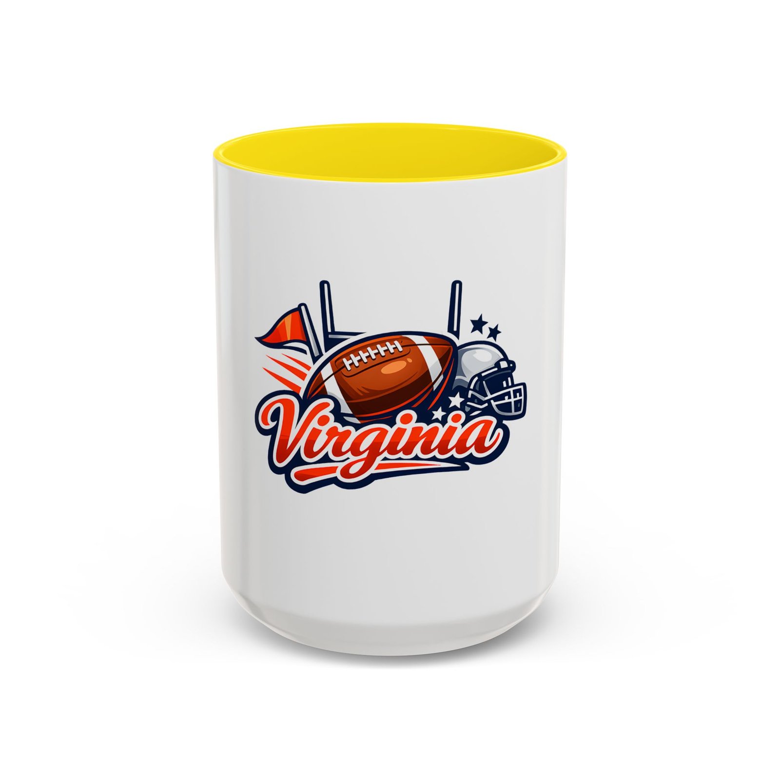 Virginia Football Accent Coffee Mug – Team Helmet & Football Design (11/15oz) - Image 14