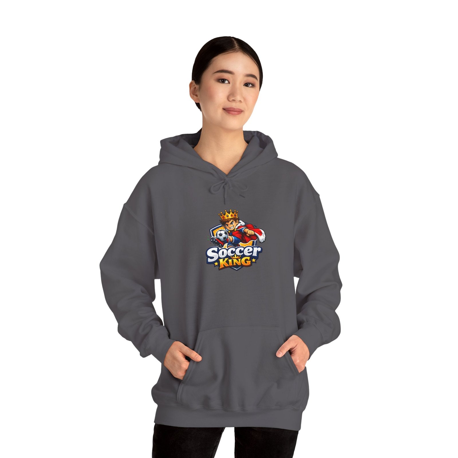 Soccer King Hoodie — Graphic Youth Soccer Crown Logo Pullover - Image 45