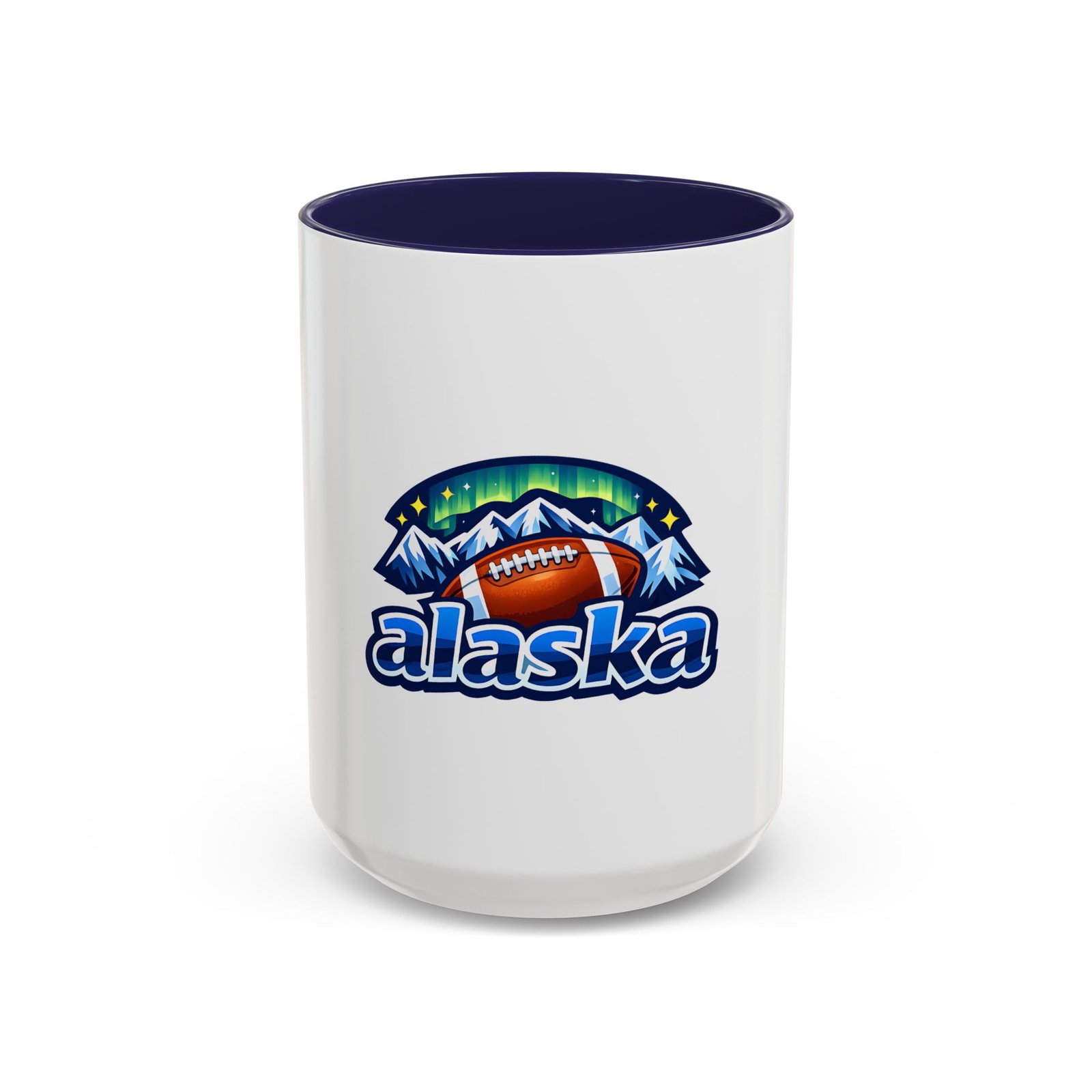 Alaska Football Coffee Mug – Northern Lights Mountain Design (11/15oz) - Image 6