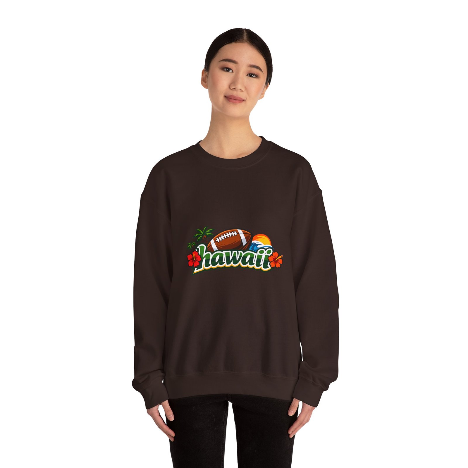 Hawaii Football Crewneck Sweatshirt — Tropical Sunset Palm Beach Pullover - Image 28