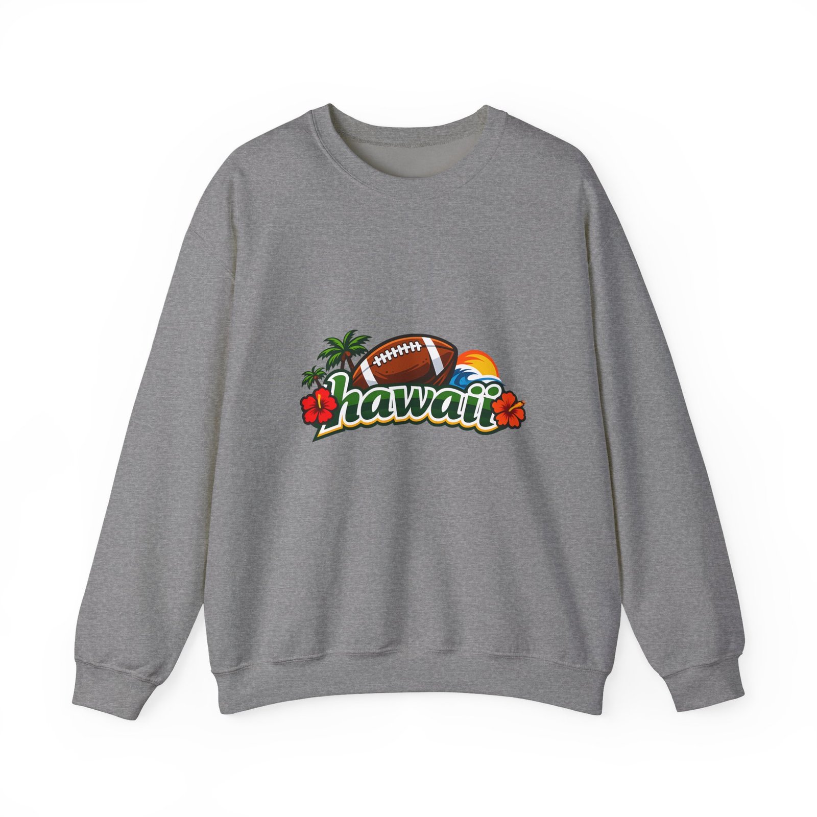 Hawaii Football Crewneck Sweatshirt — Tropical Sunset Palm Beach Pullover - Image 29