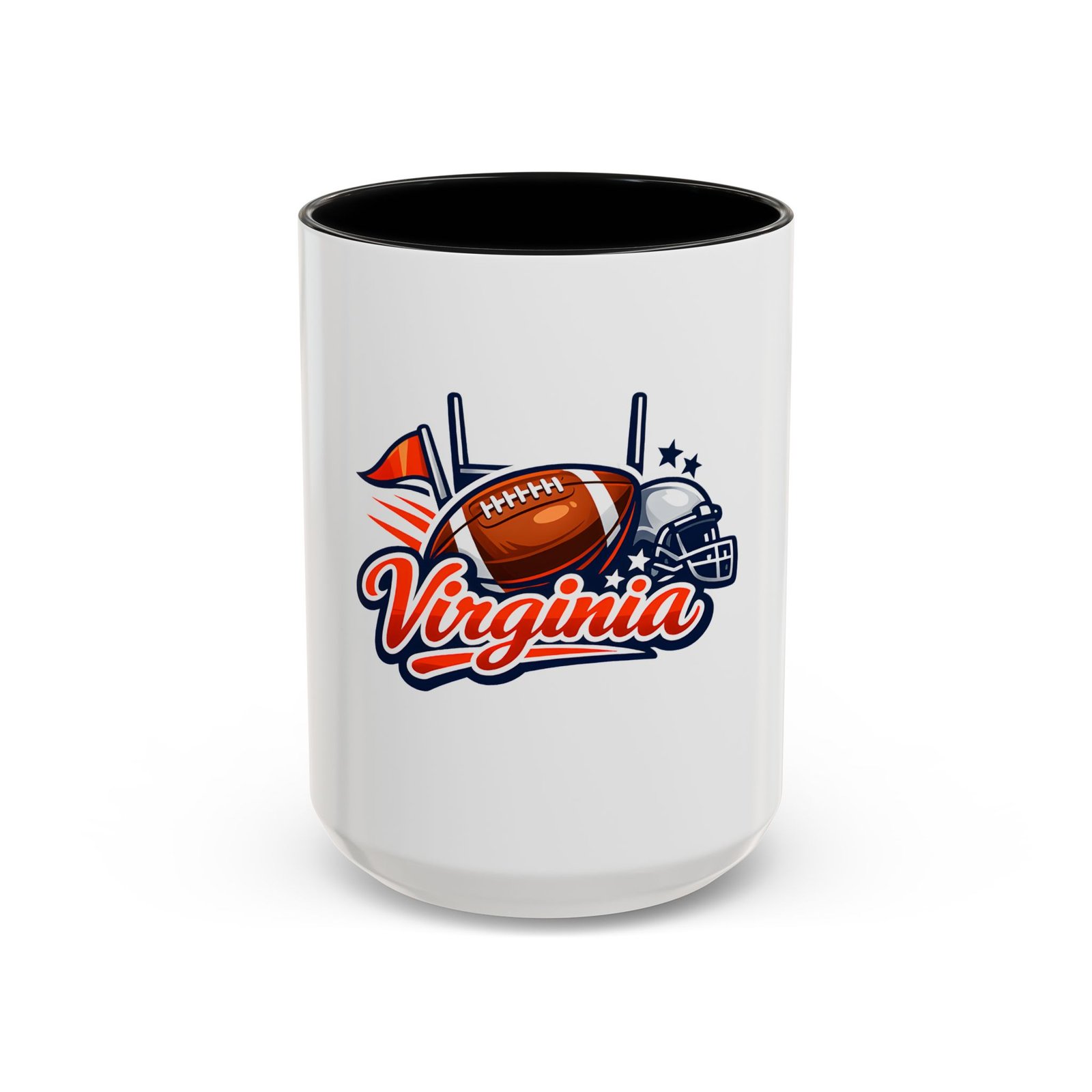 Virginia Football Accent Coffee Mug – Team Helmet & Football Design (11/15oz) - Image 5