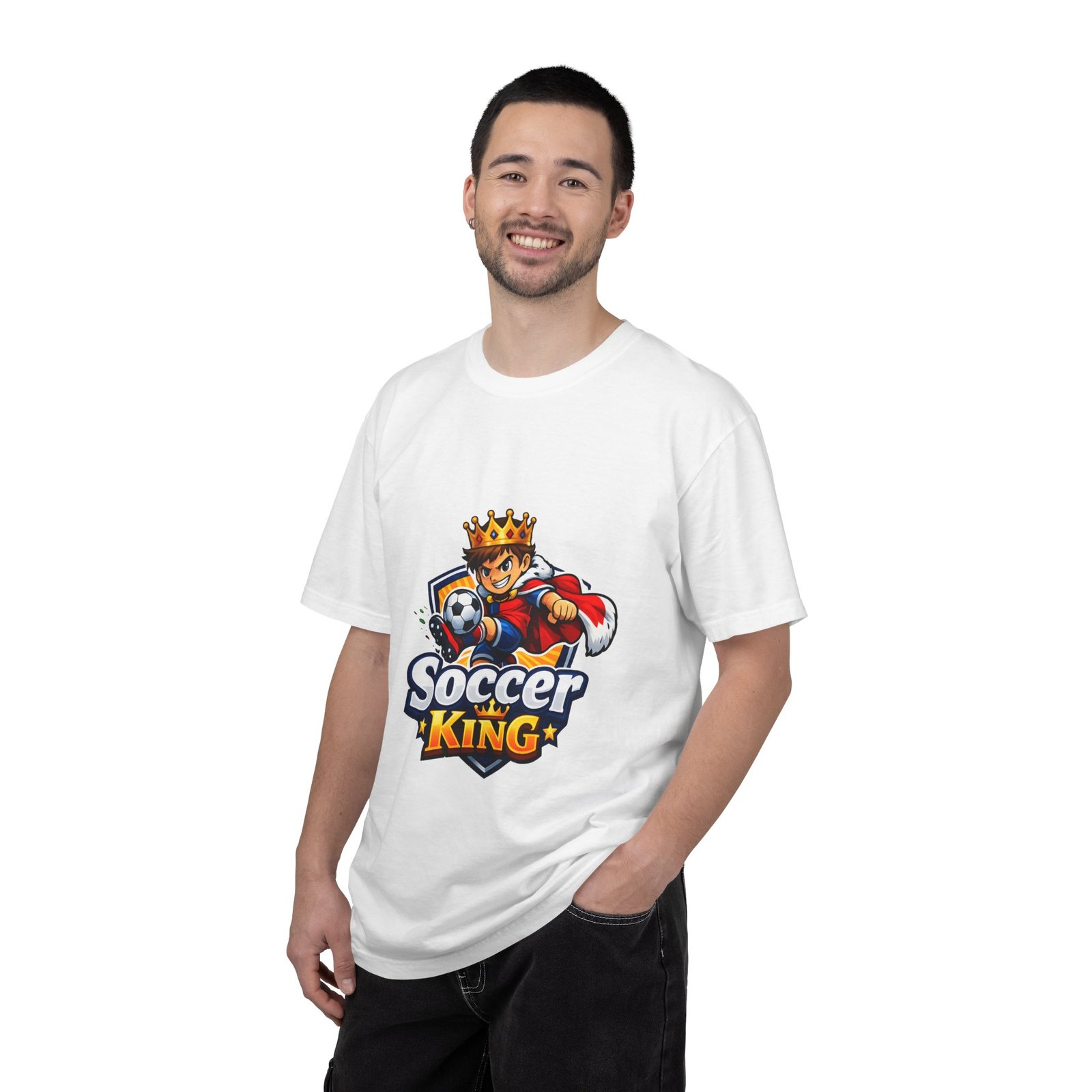 Soccer King T-Shirt — Kids & Teens Soccer Crown Graphic Tee - Image 3