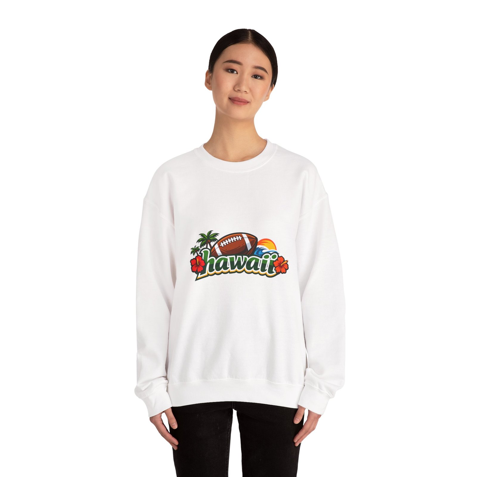 Hawaii Football Crewneck Sweatshirt — Tropical Sunset Palm Beach Pullover - Image 4
