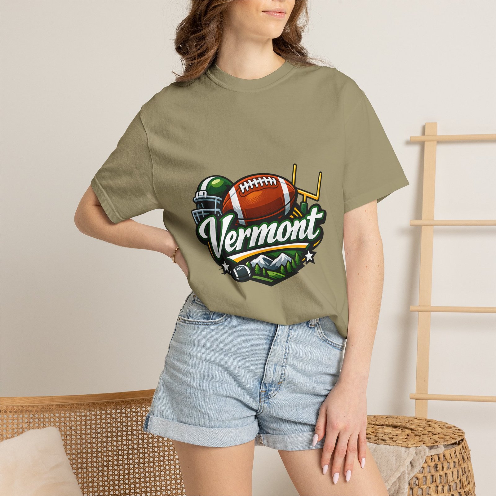Vermont Football State T-Shirt — Retro Helmet & Goalpost Design - Image 24