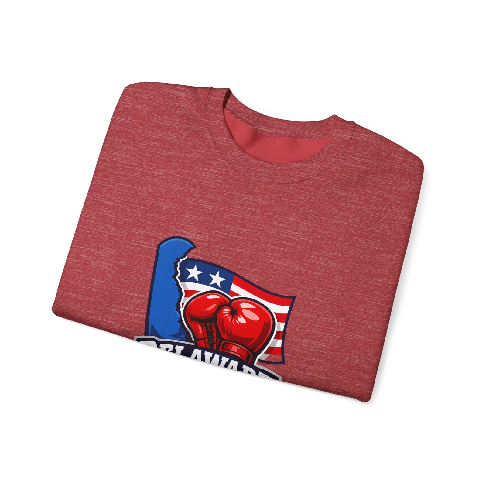 Delaware Boxing Crewneck Sweatshirt – USA Flag Boxing Gloves Graphic - Image 43