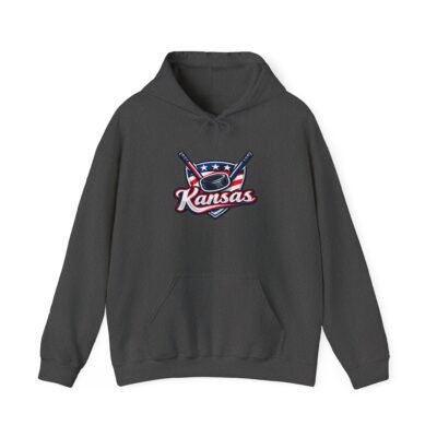 Kansas Baseball Hoodie – Retro Bat & Cap Logo Pullover