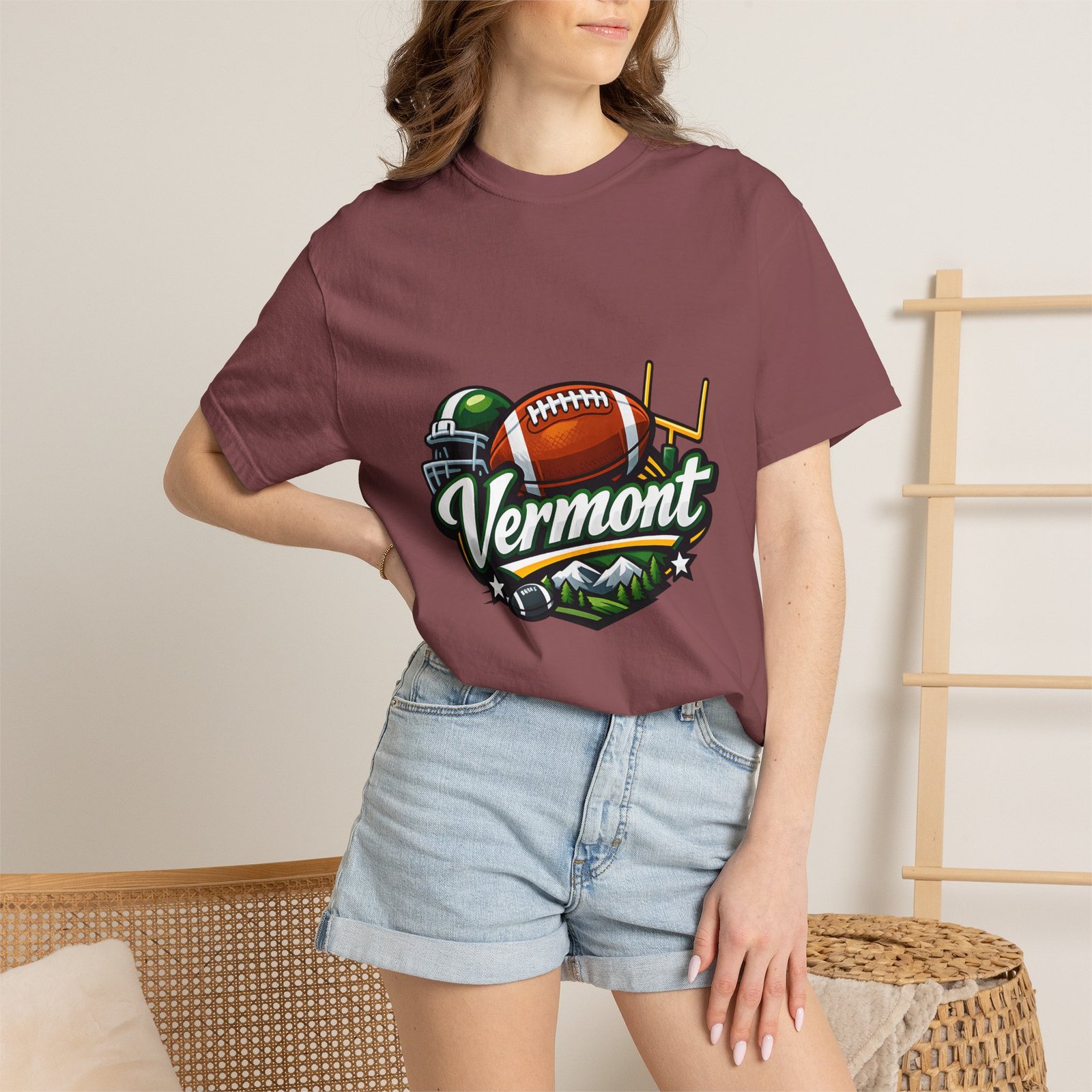 Vermont Football State T-Shirt — Retro Helmet & Goalpost Design - Image 16