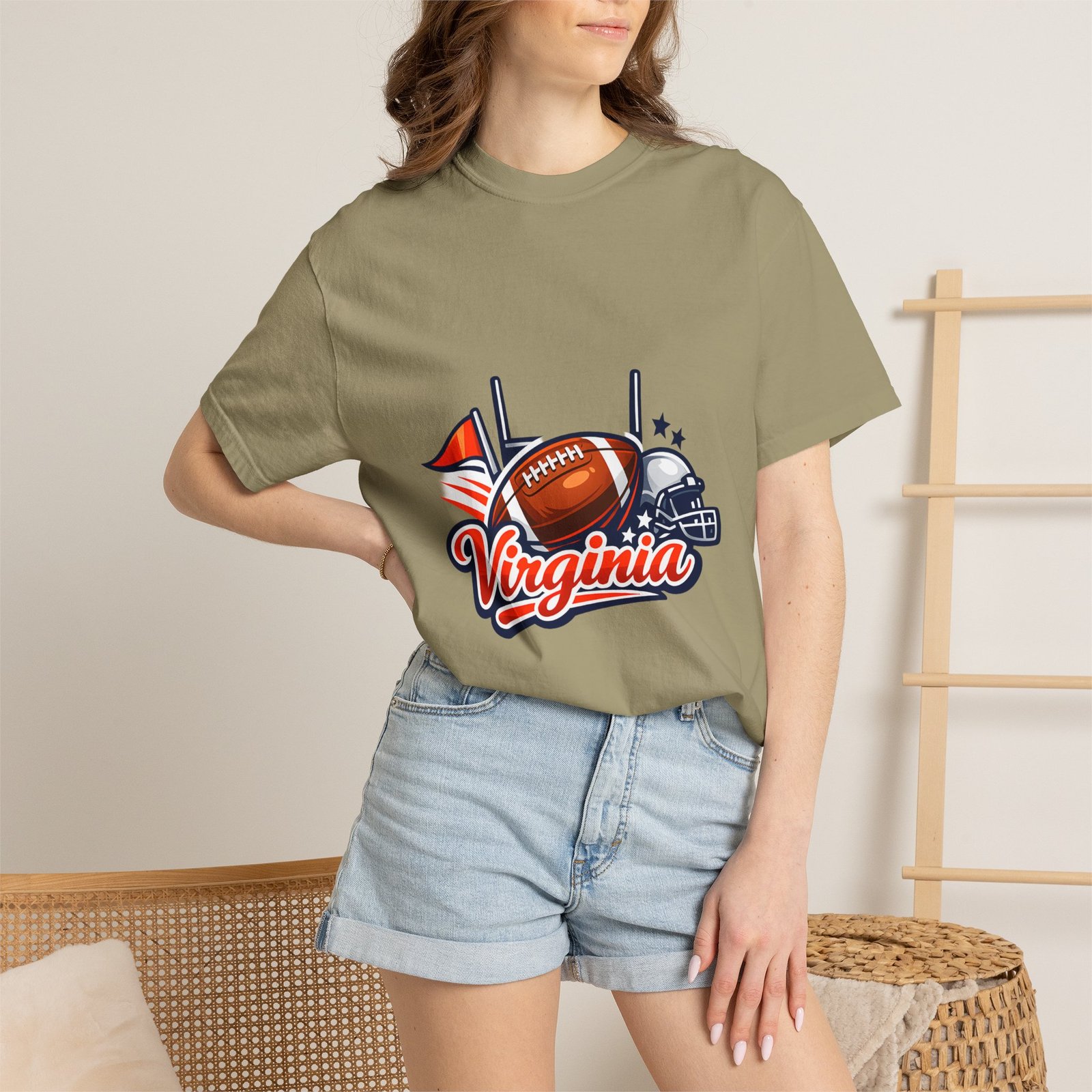 Virginia Football Helmet & Ball T-Shirt - Image 24