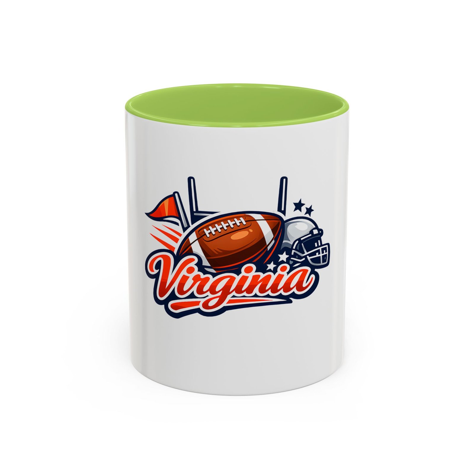 Virginia Football Accent Coffee Mug – Team Helmet & Football Design (11/15oz) - Image 15