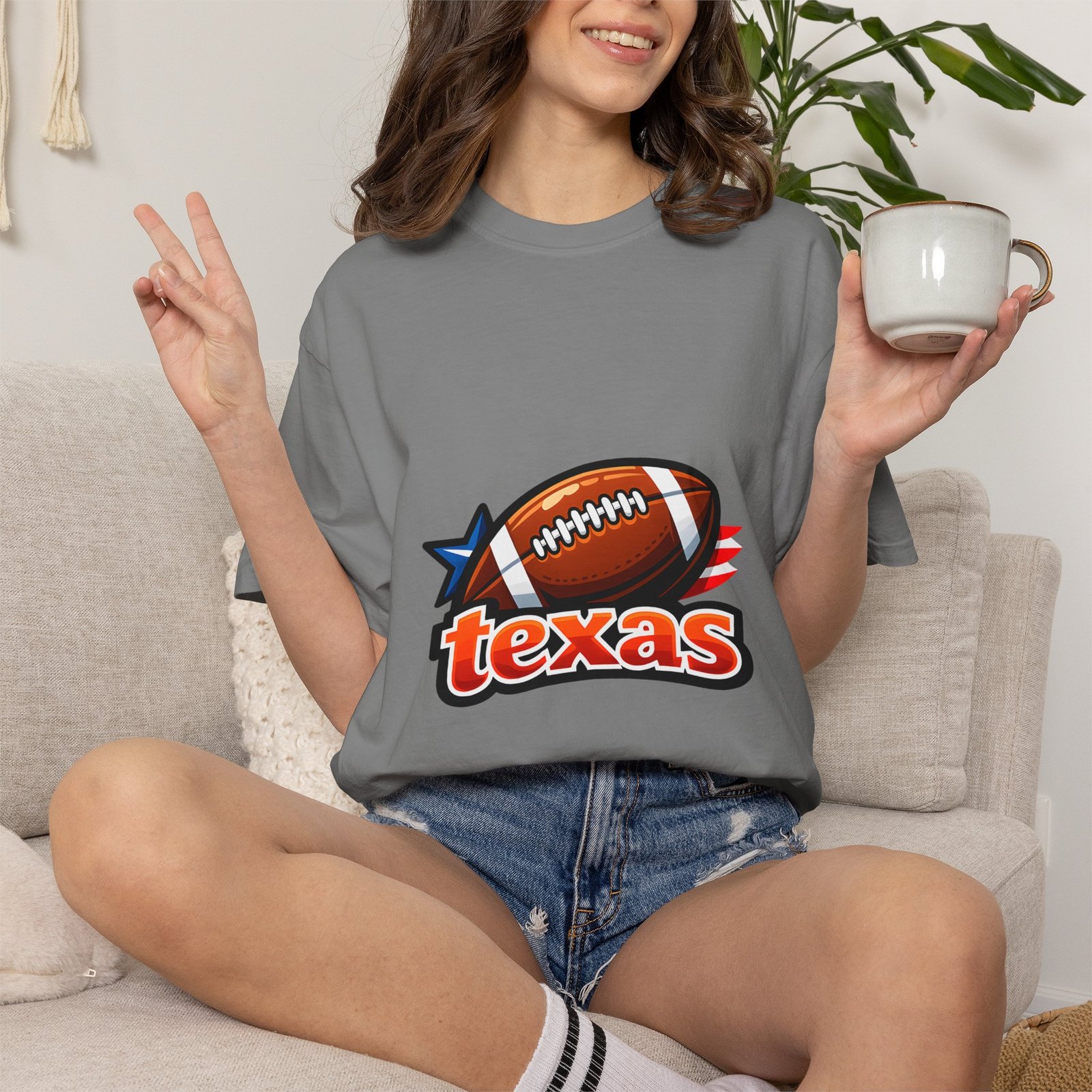 Texas Football T-Shirt — Retro Football & Lone Star Logo - Image 70