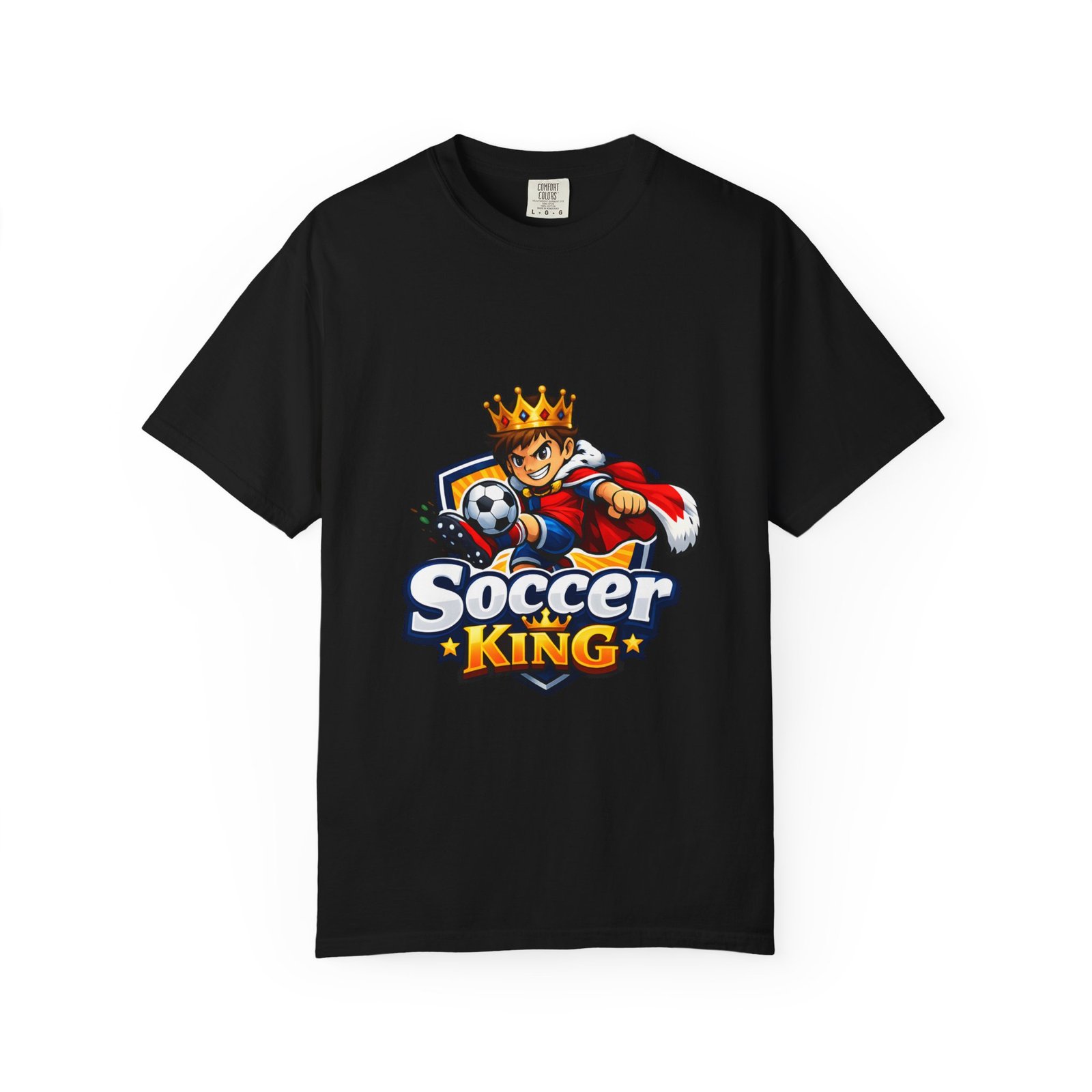 Soccer King T-Shirt — Kids & Teens Soccer Crown Graphic Tee - Image 37