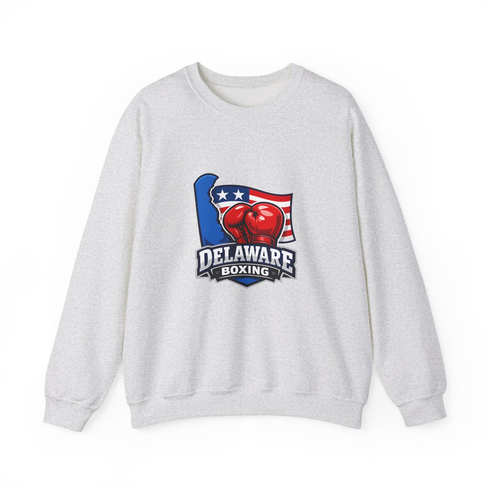 Delaware Boxing Crewneck Sweatshirt – USA Flag Boxing Gloves Graphic - Image 5
