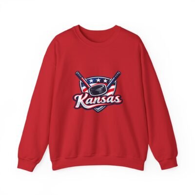 Kansas Hockey Crewneck Sweatshirt – Patriotic Puck & Sticks