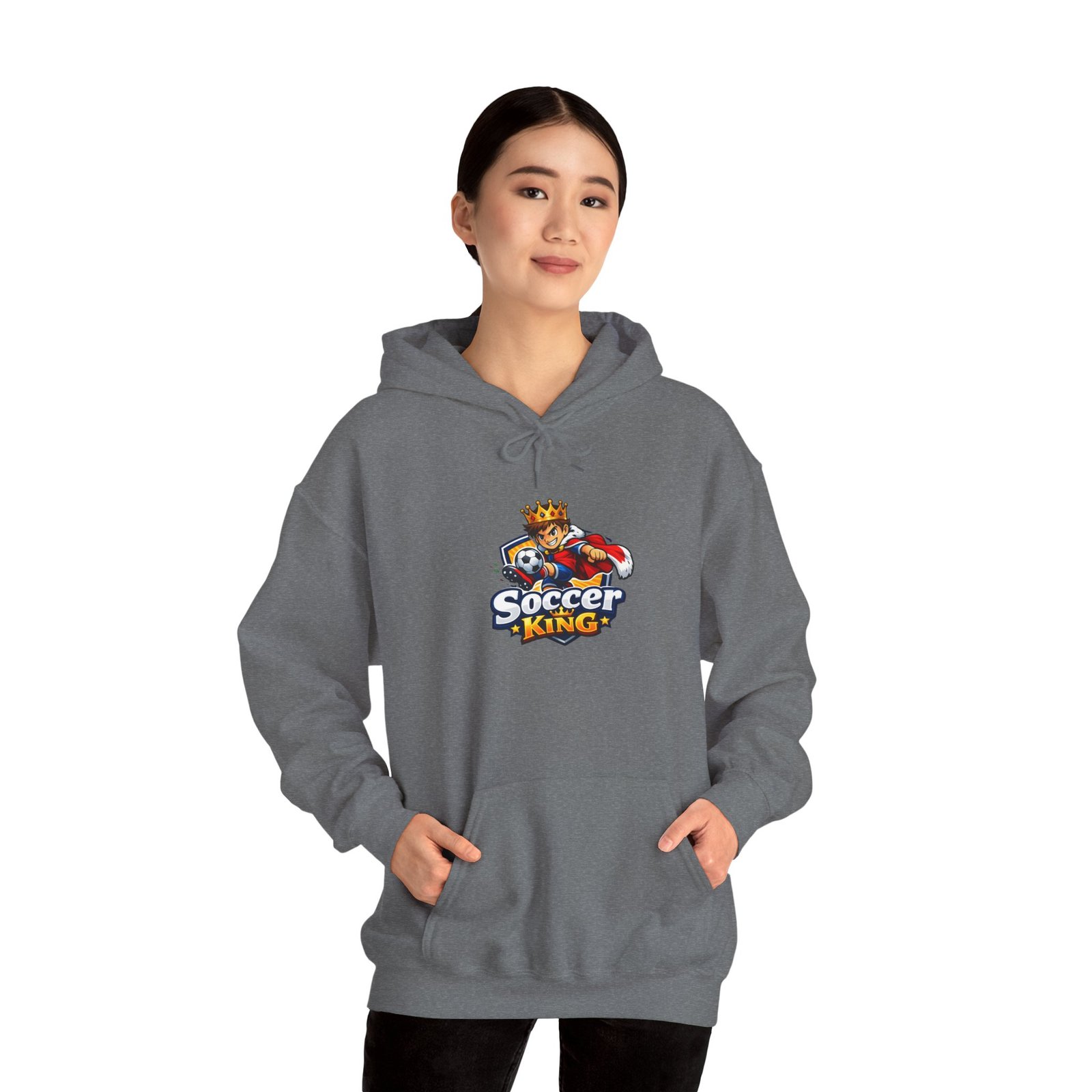 Soccer King Hoodie — Graphic Youth Soccer Crown Logo Pullover - Image 35