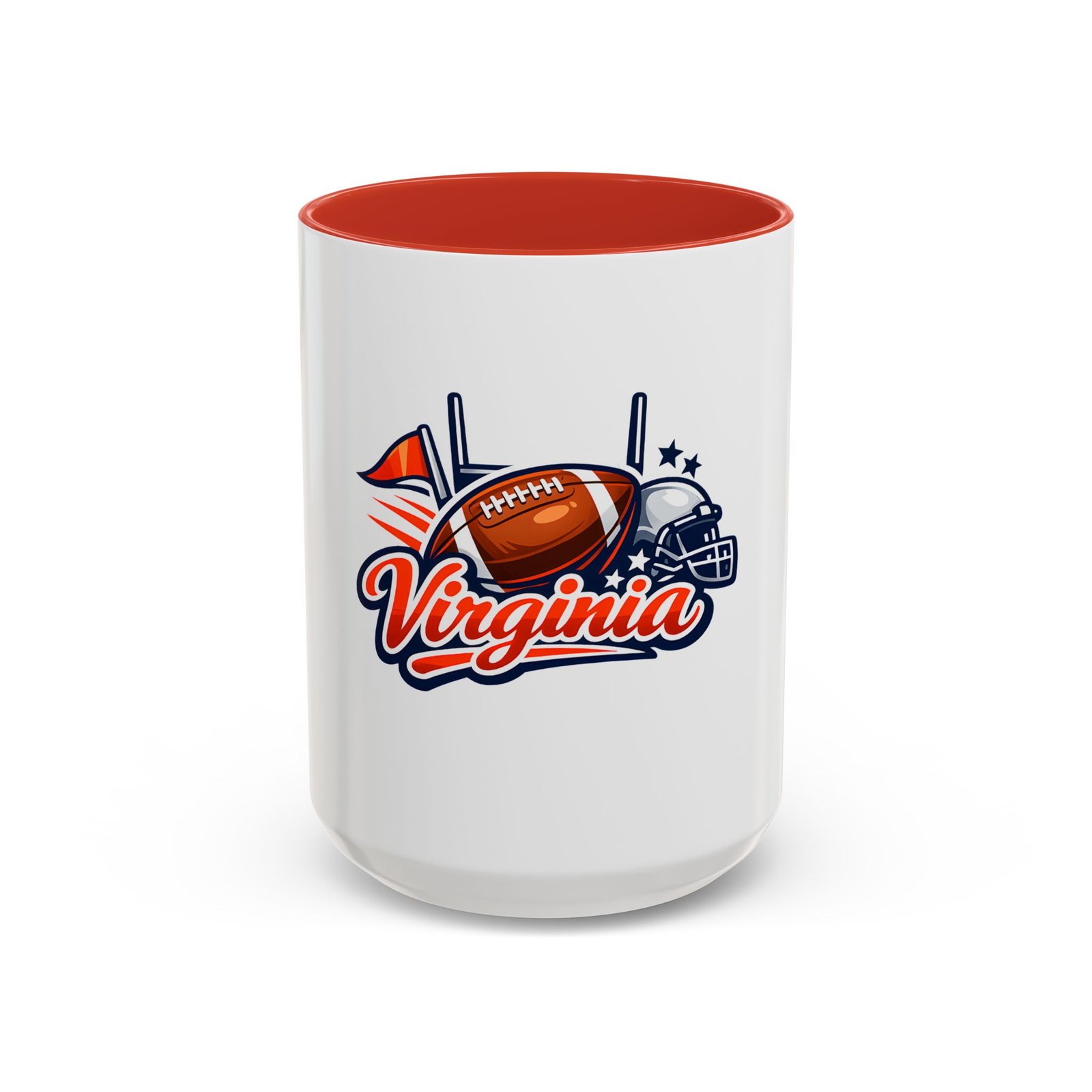 Virginia Football Accent Coffee Mug – Team Helmet & Football Design (11/15oz) - Image 8
