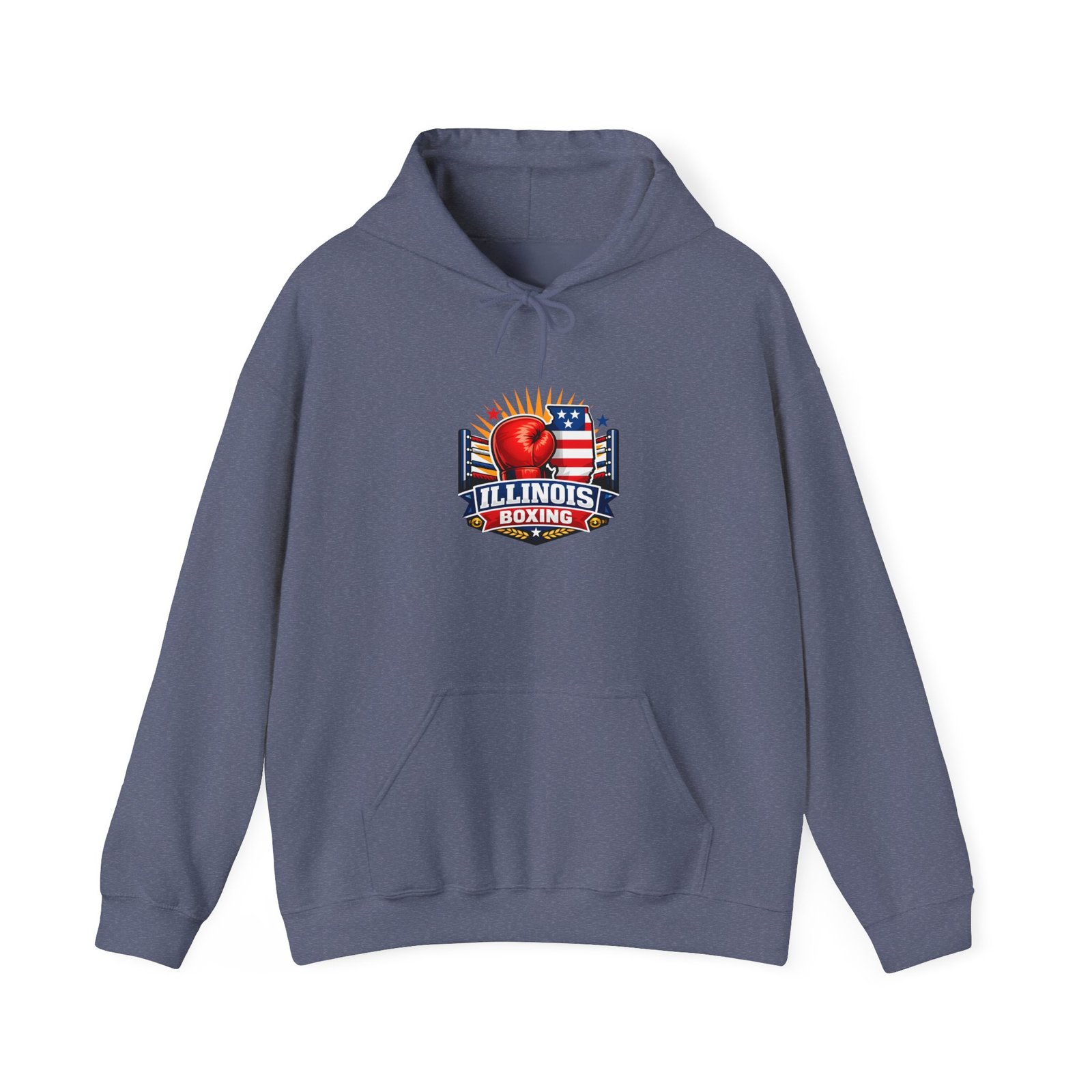 Illinois Boxing Hoodie — Vintage USA Boxing Logo Pullover - Image 37