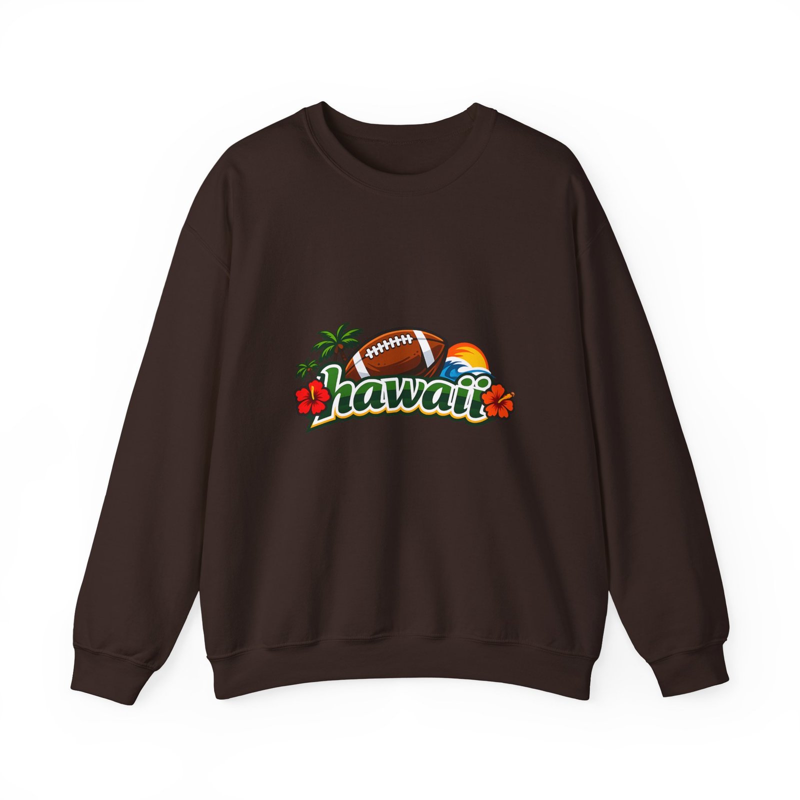 Hawaii Football Crewneck Sweatshirt — Tropical Sunset Palm Beach Pullover - Image 25