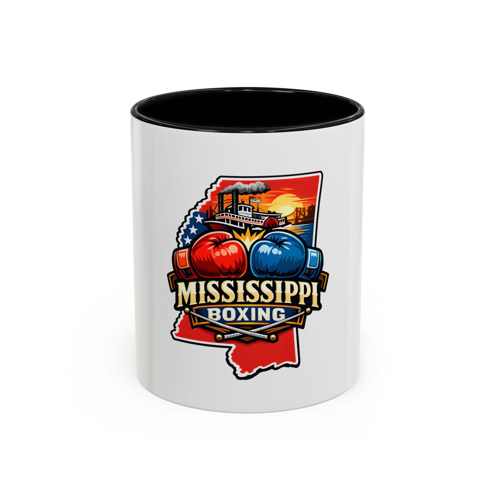 Mississippi Boxing Coffee Mug — State Pride Accent Mug (11/15 oz)