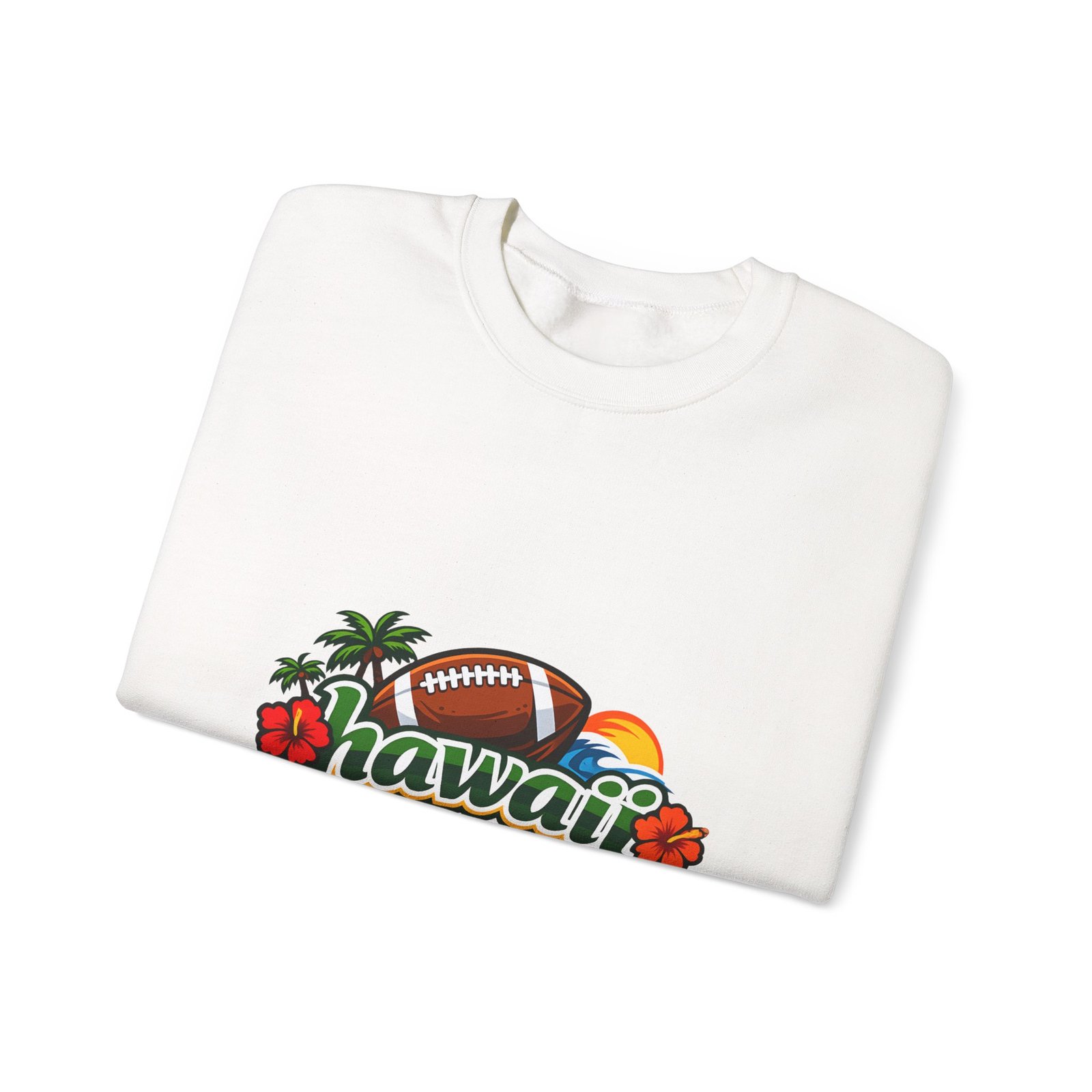 Hawaii Football Crewneck Sweatshirt — Tropical Sunset Palm Beach Pullover - Image 3
