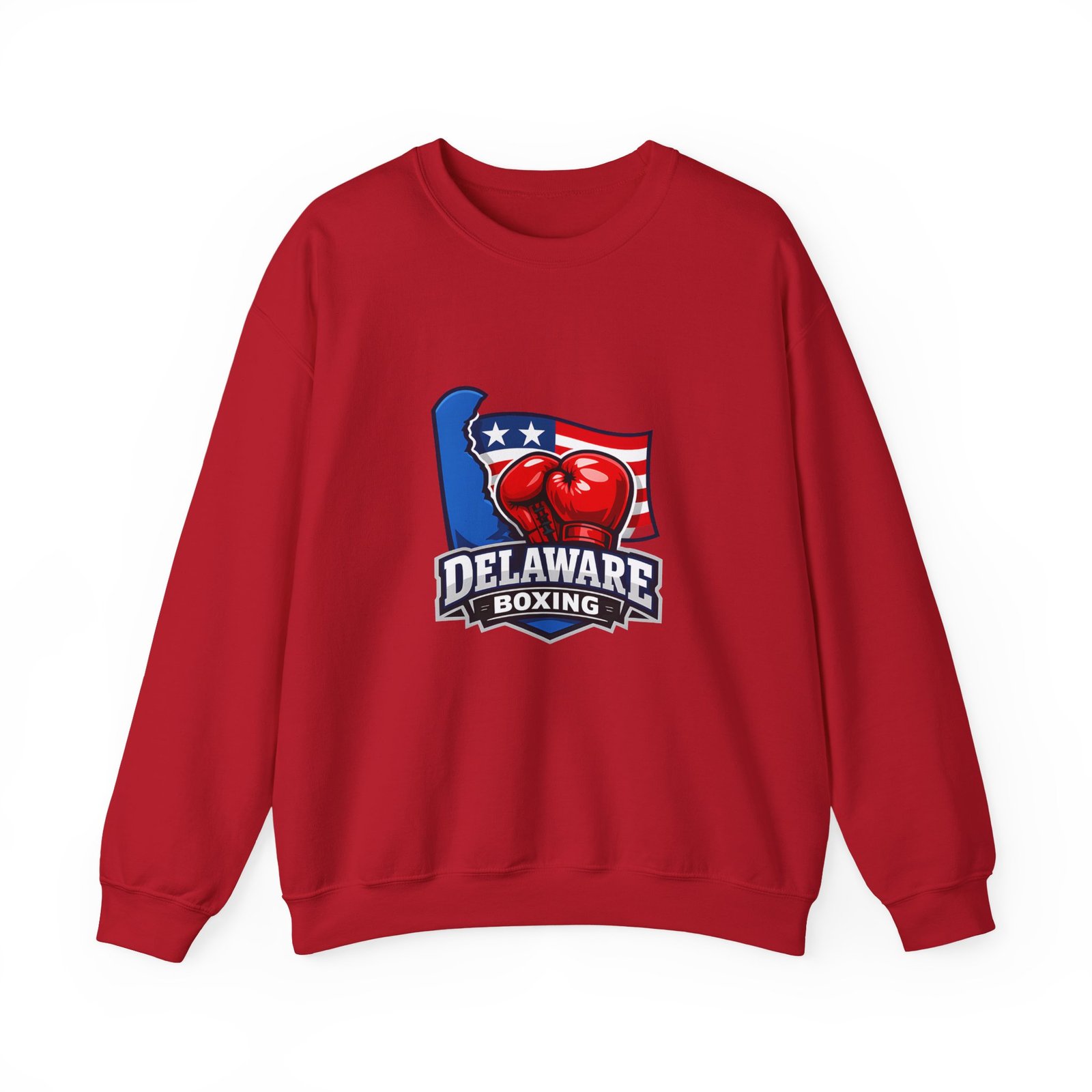 Delaware Boxing Crewneck Sweatshirt – USA Flag Boxing Gloves Graphic - Image 53