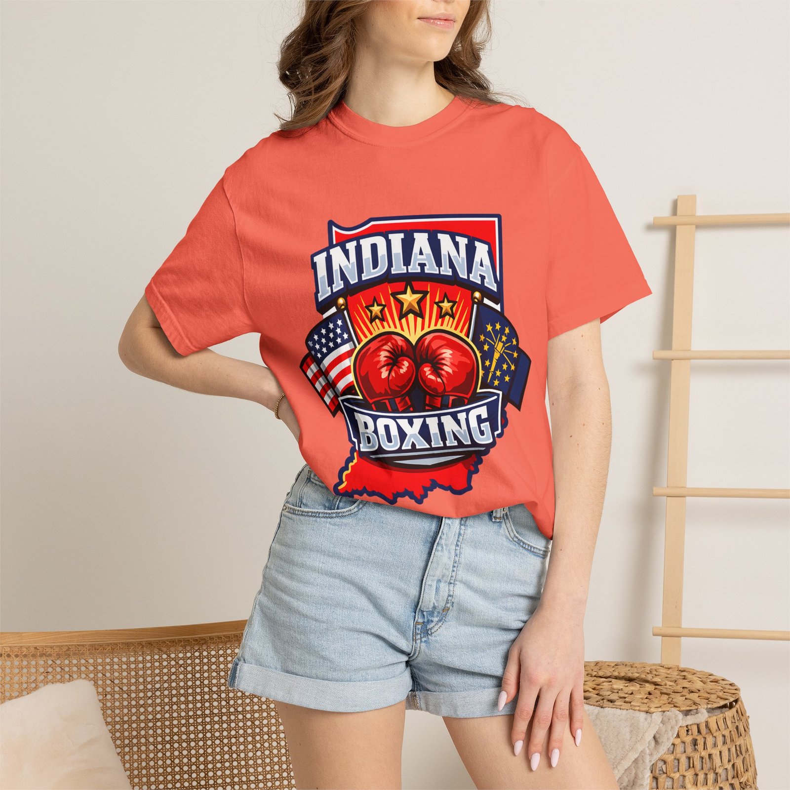 Indiana Boxing T-Shirt — State Pride Boxing Tee with Gloves & Flags - Image 12