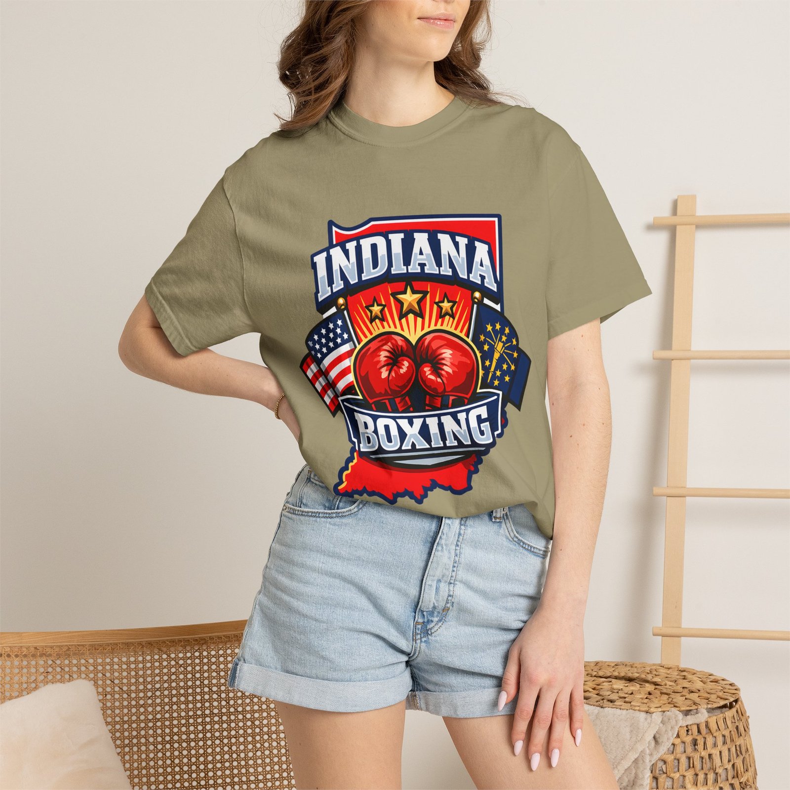 Indiana Boxing T-Shirt — State Pride Boxing Tee with Gloves & Flags - Image 24