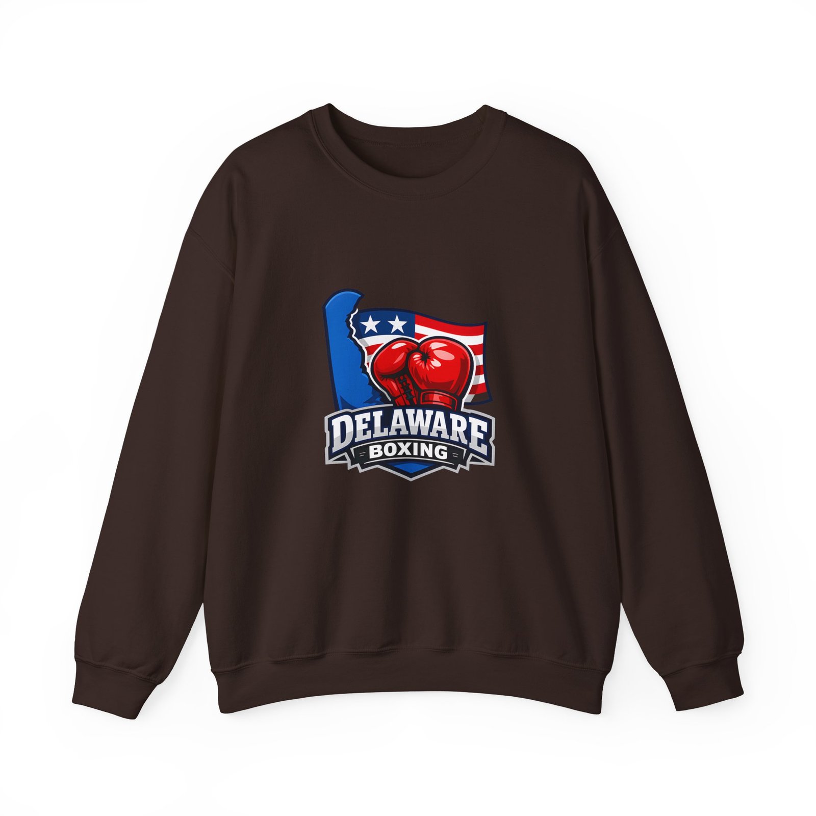 Delaware Boxing Crewneck Sweatshirt – USA Flag Boxing Gloves Graphic - Image 25