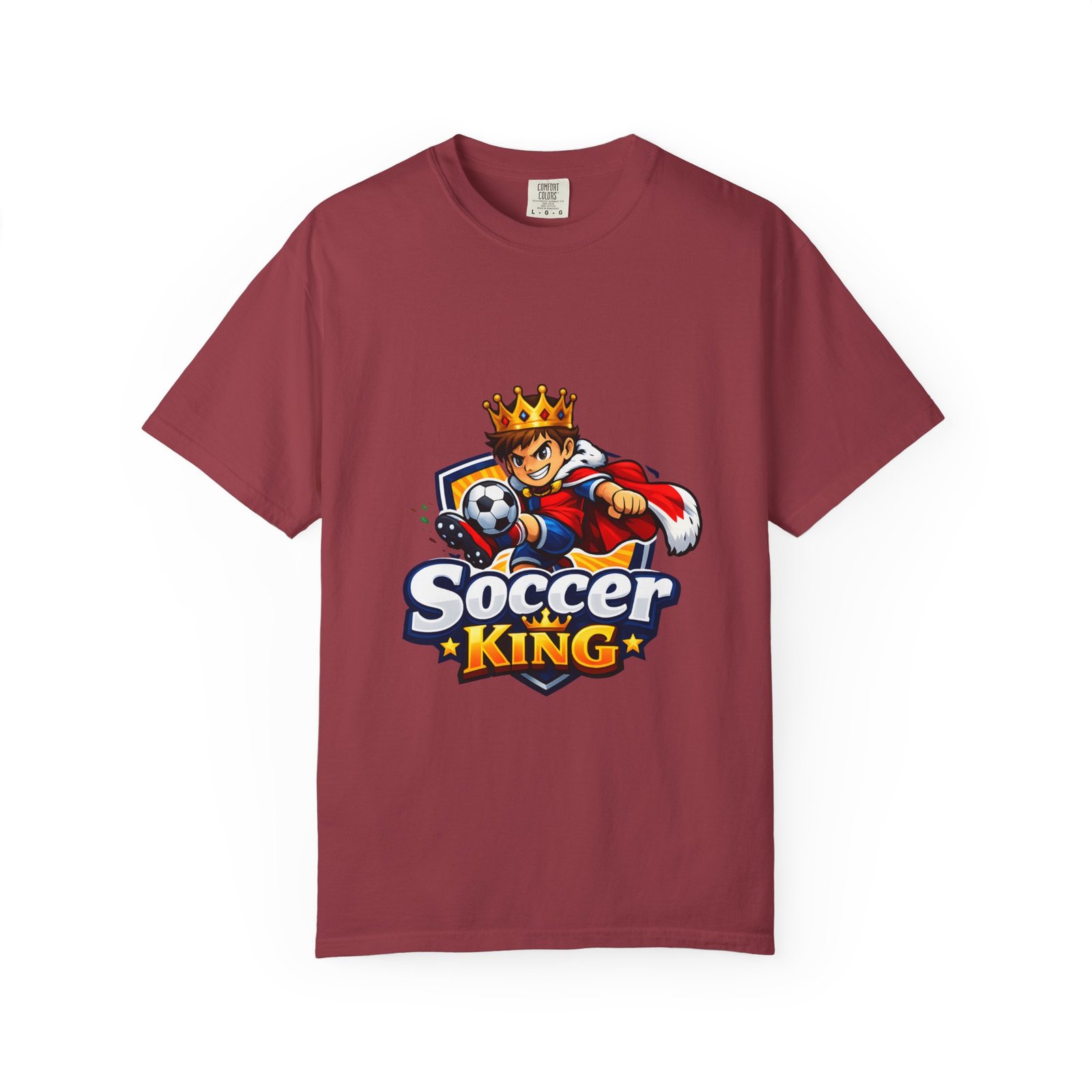 Soccer King T-Shirt — Kids & Teens Soccer Crown Graphic Tee - Image 40