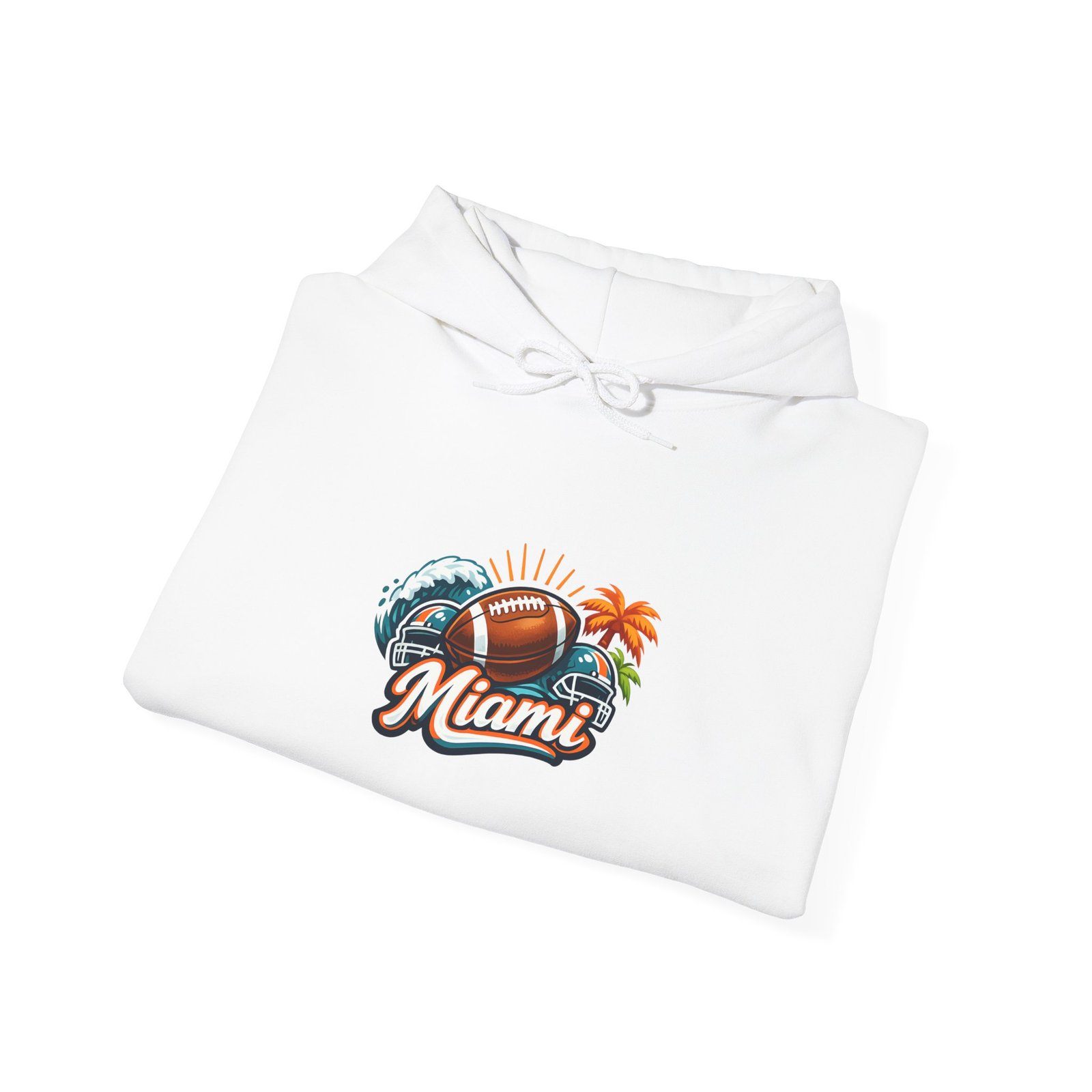 Miami Beach Retro Hoodie — Vintage Palm Tree Sunset Surf Graphic - Image 3