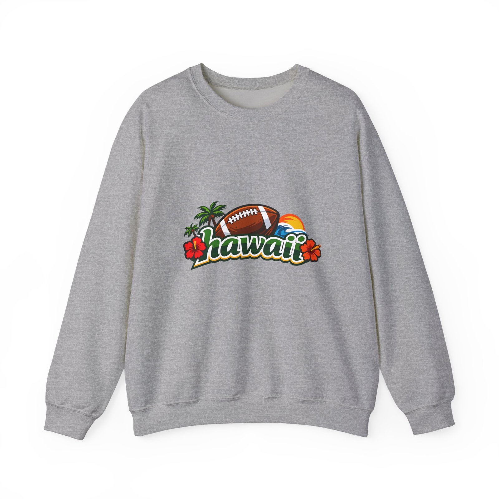 Hawaii Football Crewneck Sweatshirt — Tropical Sunset Palm Beach Pullover - Image 21