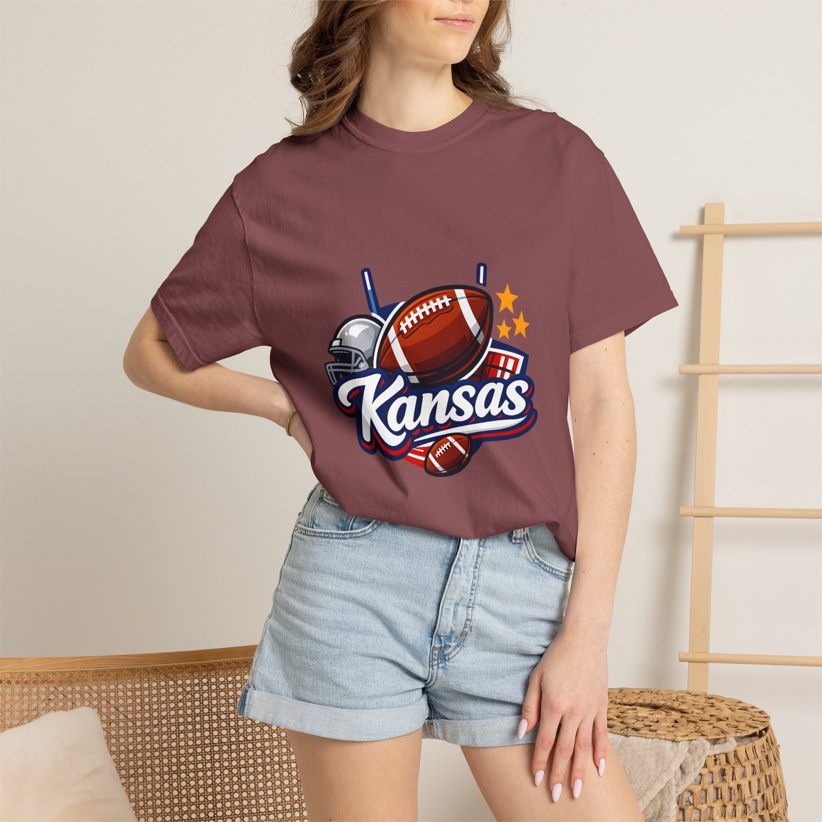 Kansas Football T-Shirt — Retro Helmet & Ball State Pride Tee - Image 16