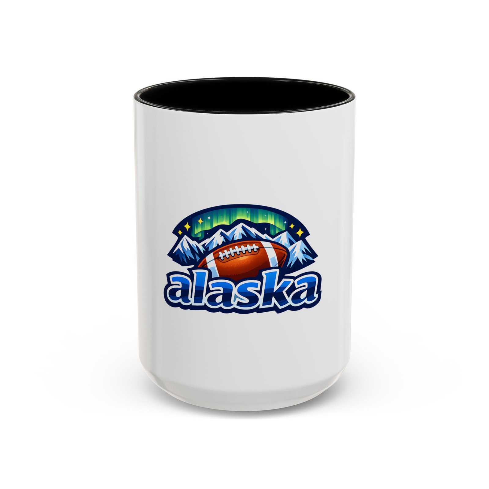 Alaska Football Coffee Mug – Northern Lights Mountain Design (11/15oz) - Image 5