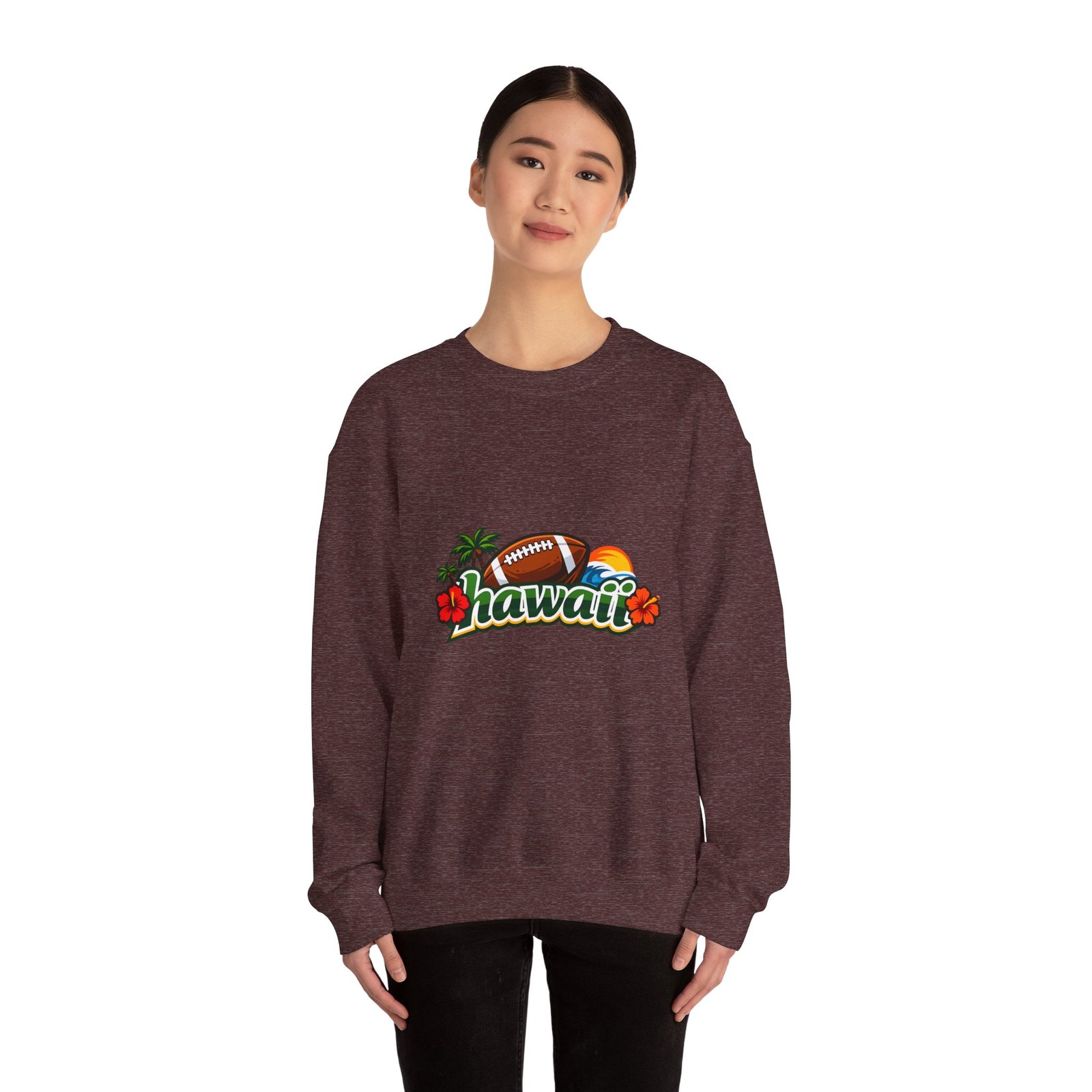 Hawaii Football Crewneck Sweatshirt — Tropical Sunset Palm Beach Pullover - Image 16