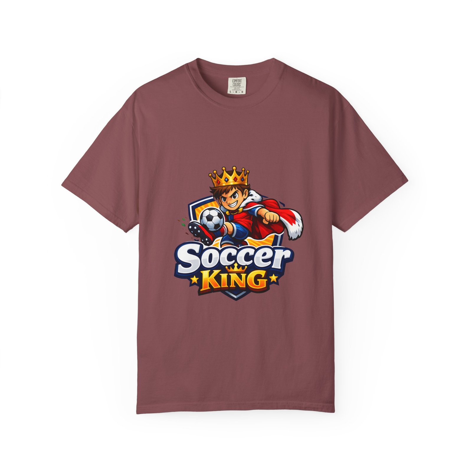 Soccer King T-Shirt — Kids & Teens Soccer Crown Graphic Tee - Image 10
