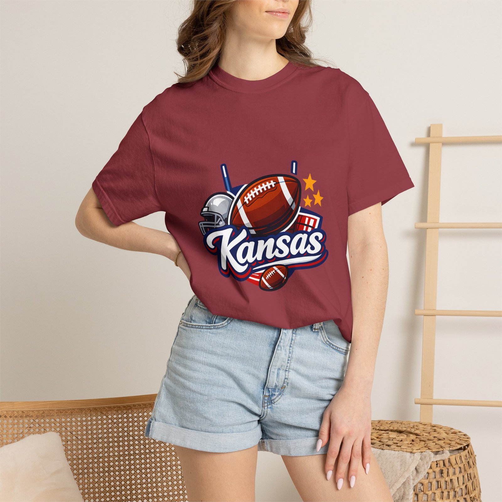Kansas Football T-Shirt — Retro Helmet & Ball State Pride Tee - Image 56