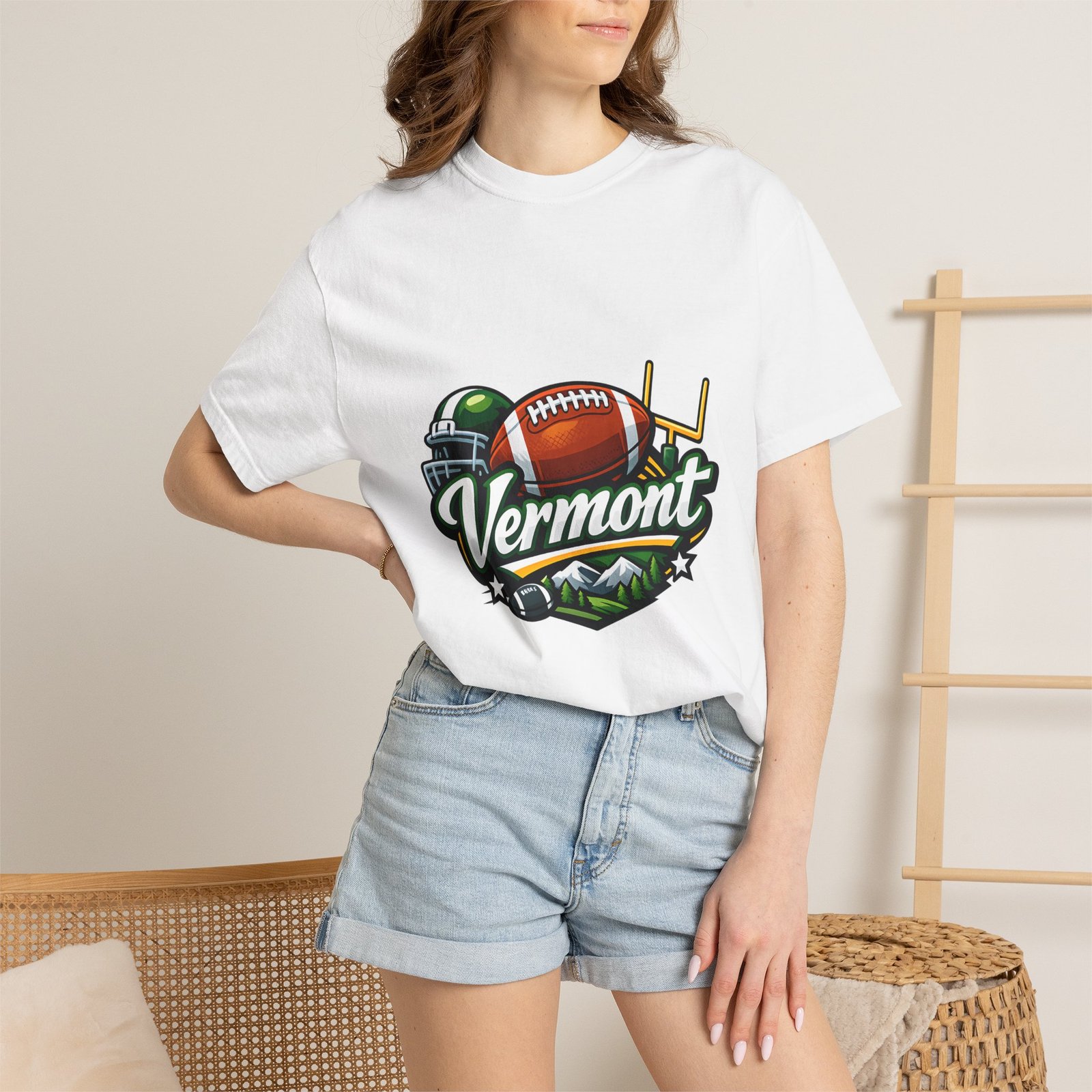 Vermont Football State T-Shirt — Retro Helmet & Goalpost Design - Image 4