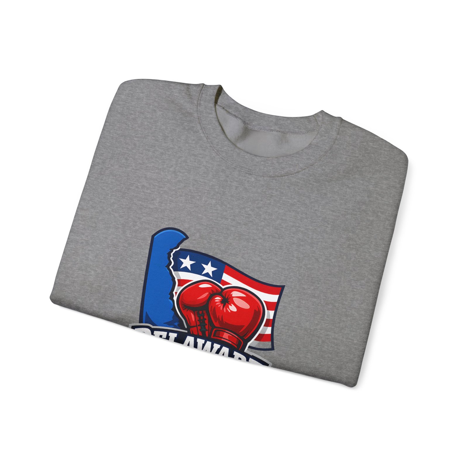 Delaware Boxing Crewneck Sweatshirt – USA Flag Boxing Gloves Graphic - Image 31