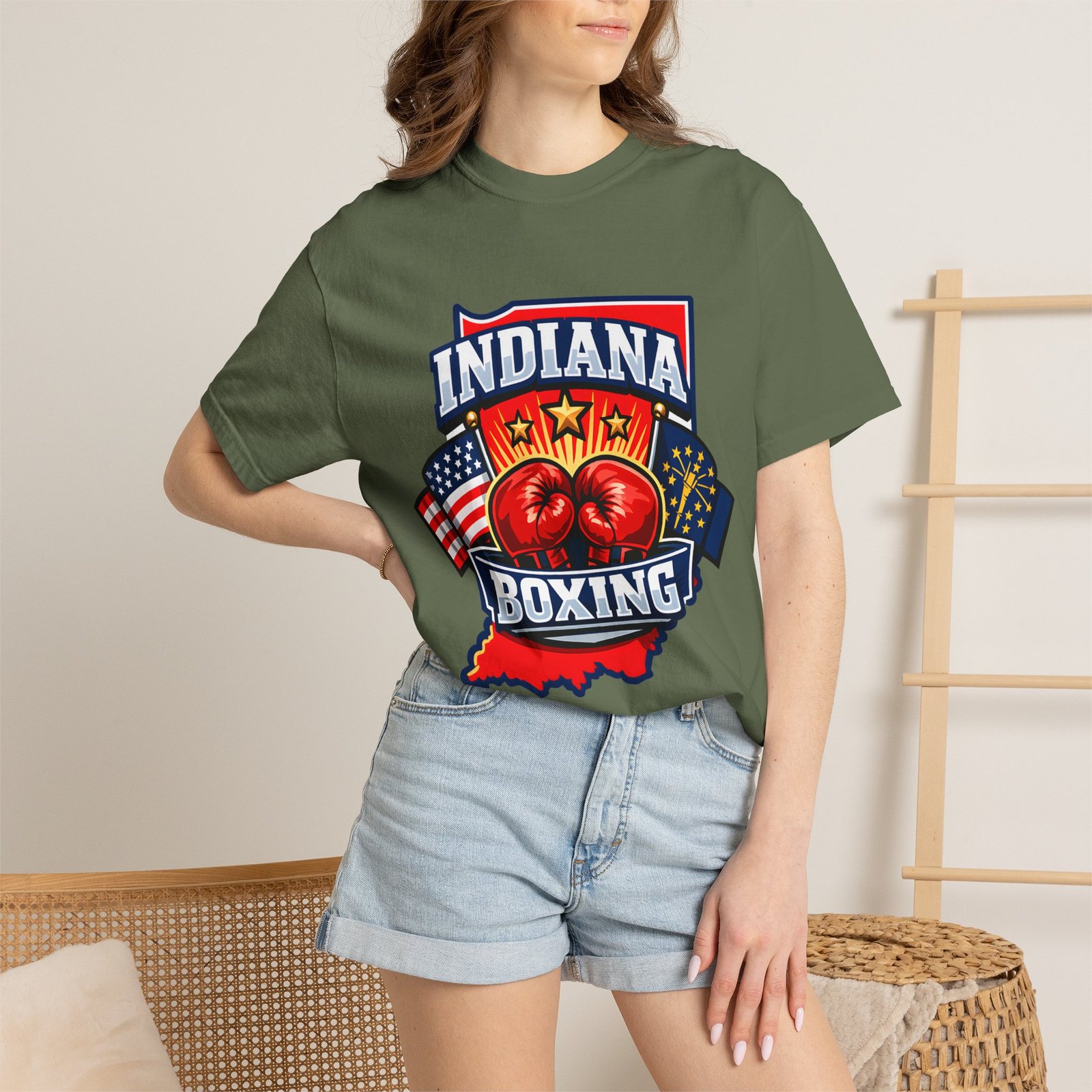 Indiana Boxing T-Shirt — State Pride Boxing Tee with Gloves & Flags - Image 40