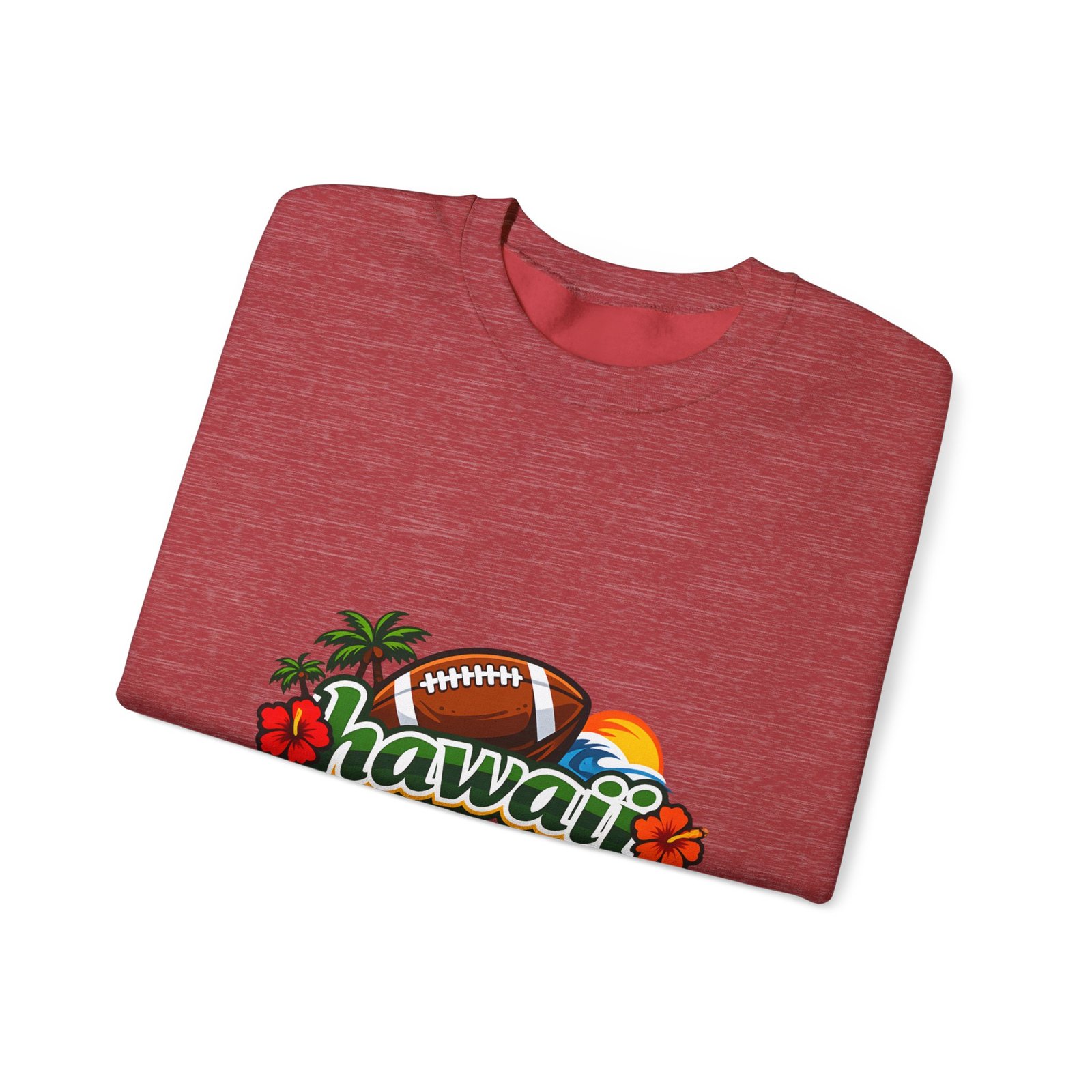 Hawaii Football Crewneck Sweatshirt — Tropical Sunset Palm Beach Pullover - Image 43