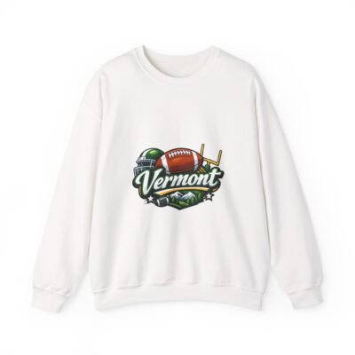 Vermont Football Crewneck Sweatshirt — Retro Helmet & Goalposts Design