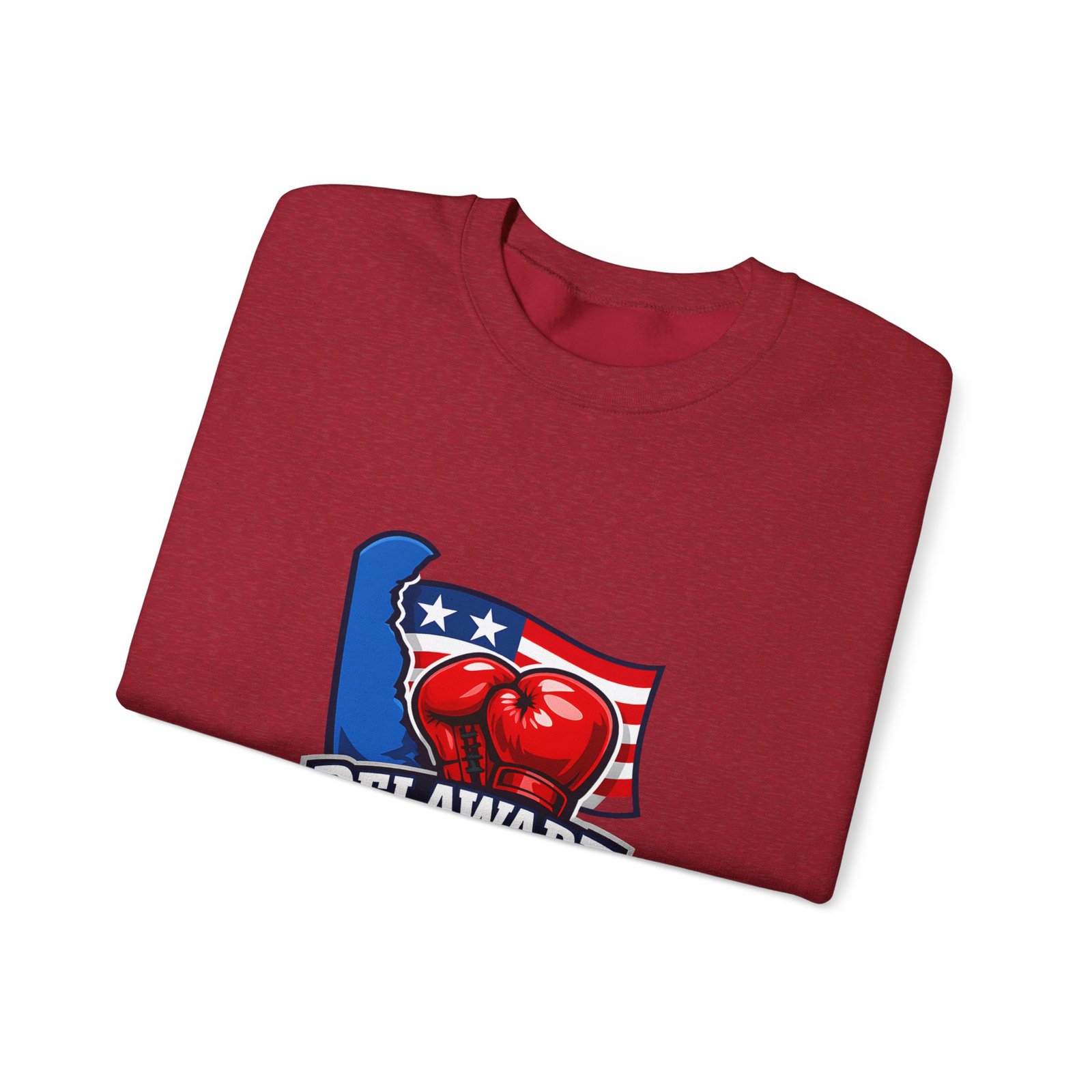 Delaware Boxing Crewneck Sweatshirt – USA Flag Boxing Gloves Graphic - Image 51