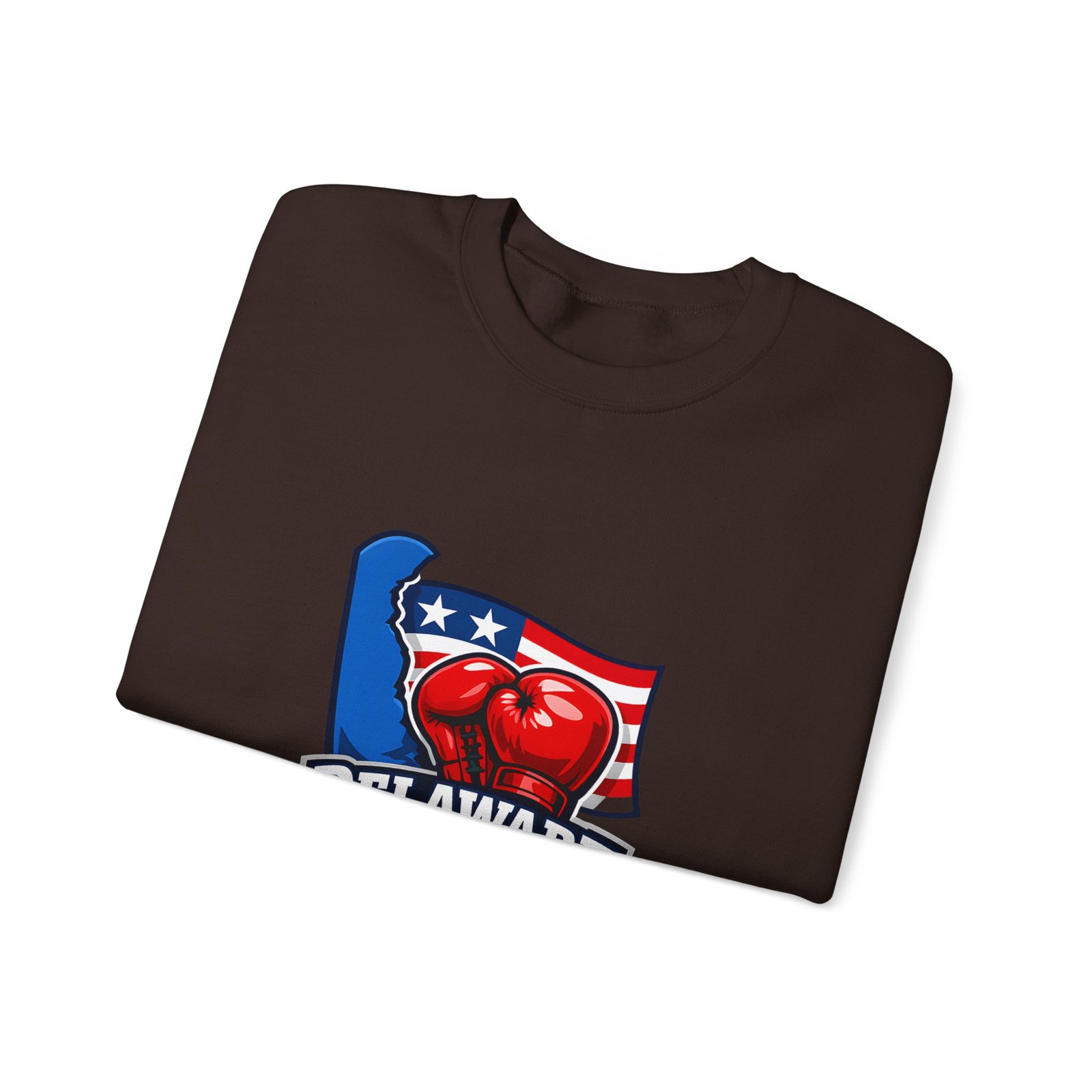 Delaware Boxing Crewneck Sweatshirt – USA Flag Boxing Gloves Graphic - Image 27